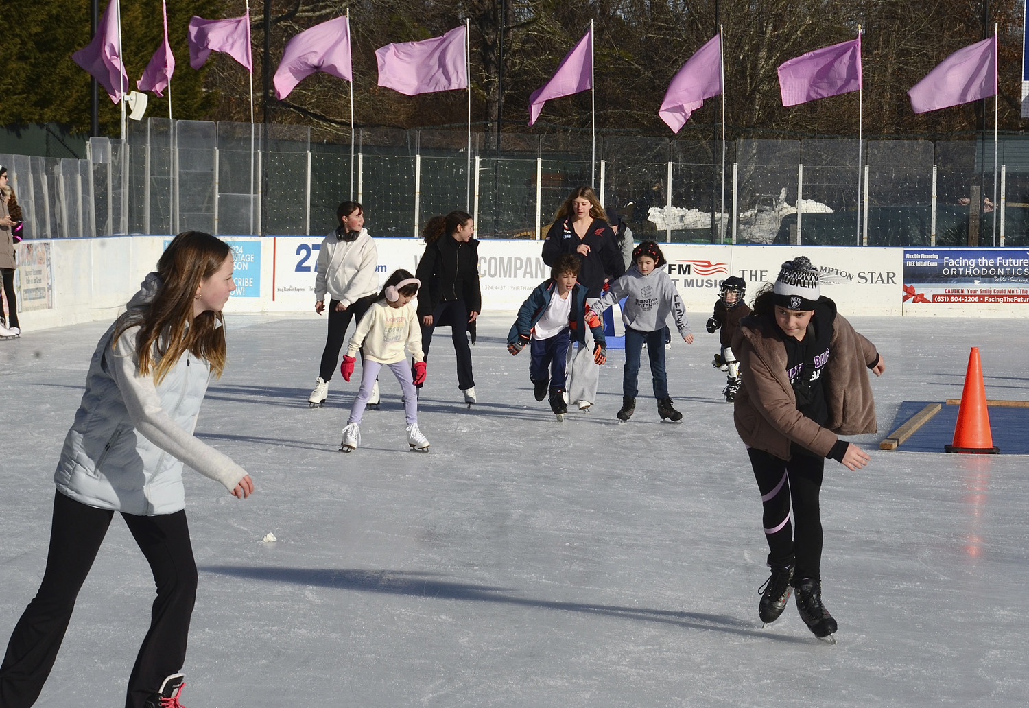 Skaters on the ice at the Katy's Courage fundraiser at Buckskill Winter Club on Saturday afternoon. KYRIL BROMLEY