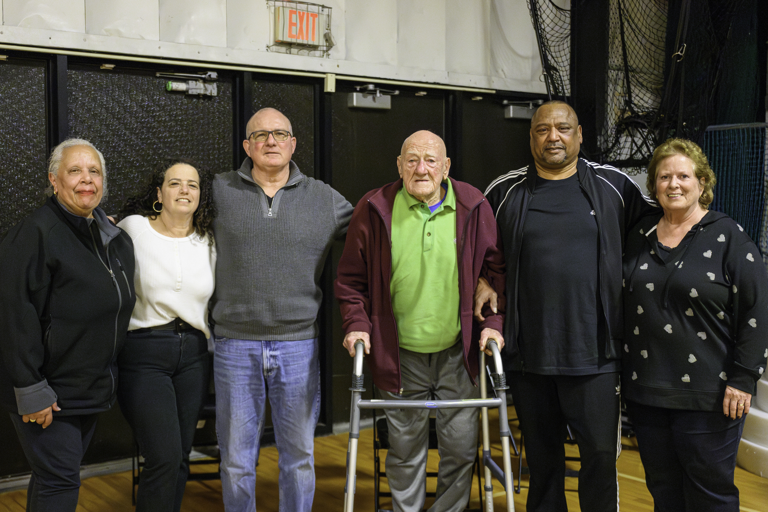 A new banner honoring the 1978 Pierson boys basketball state championship was unveiled at the varsity boys game against Babylon on February 8. MARIANNE BARNETT