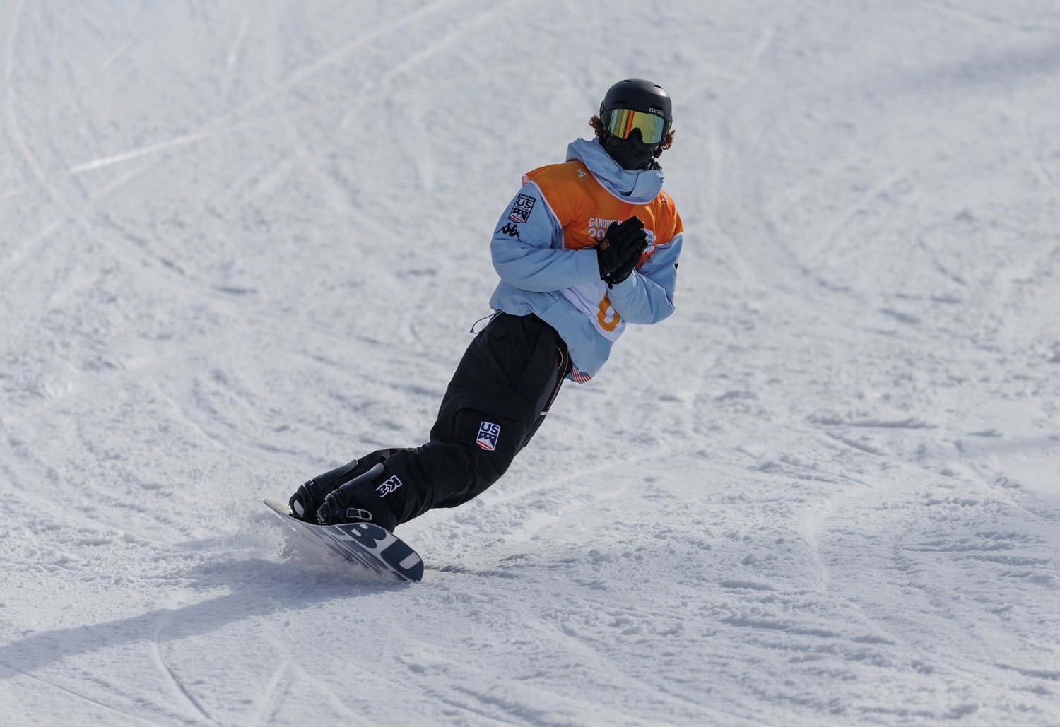 Montauk resident Noah Avallone in action at the 2024 Youth Olympics in Gangwon, South Korea, in January. Avallone represented the U.S. in snowboard halfpipe. COURTESY OLYMPIC INFORMATION SERVICES