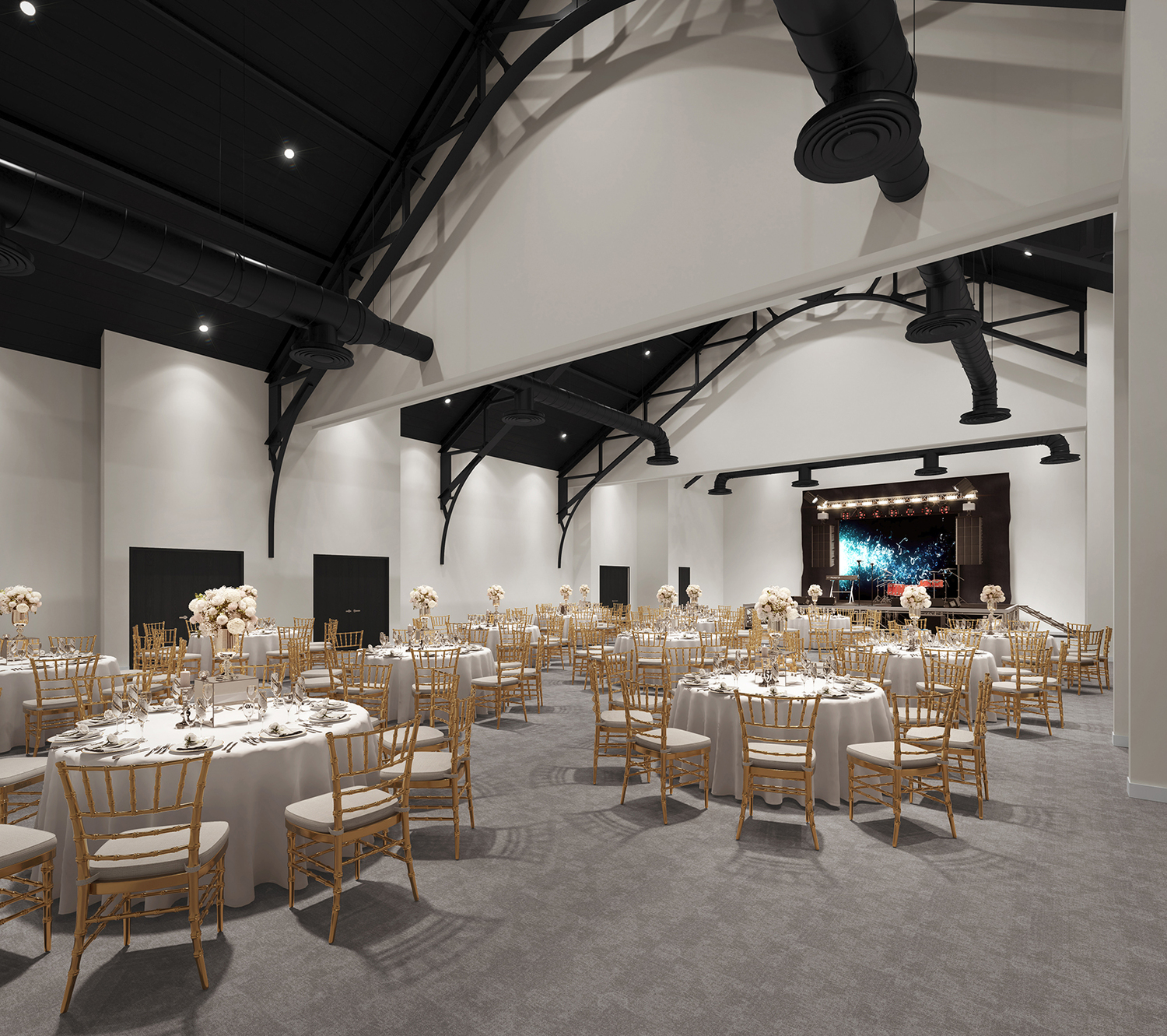 A rendering of one of the community event spaces planned for the second floor at the Montauk Playhouse, which consultants have recommended be tackled in conjunction with the construction of the swimming facilities on the first floor. Montaukplayhouse.org