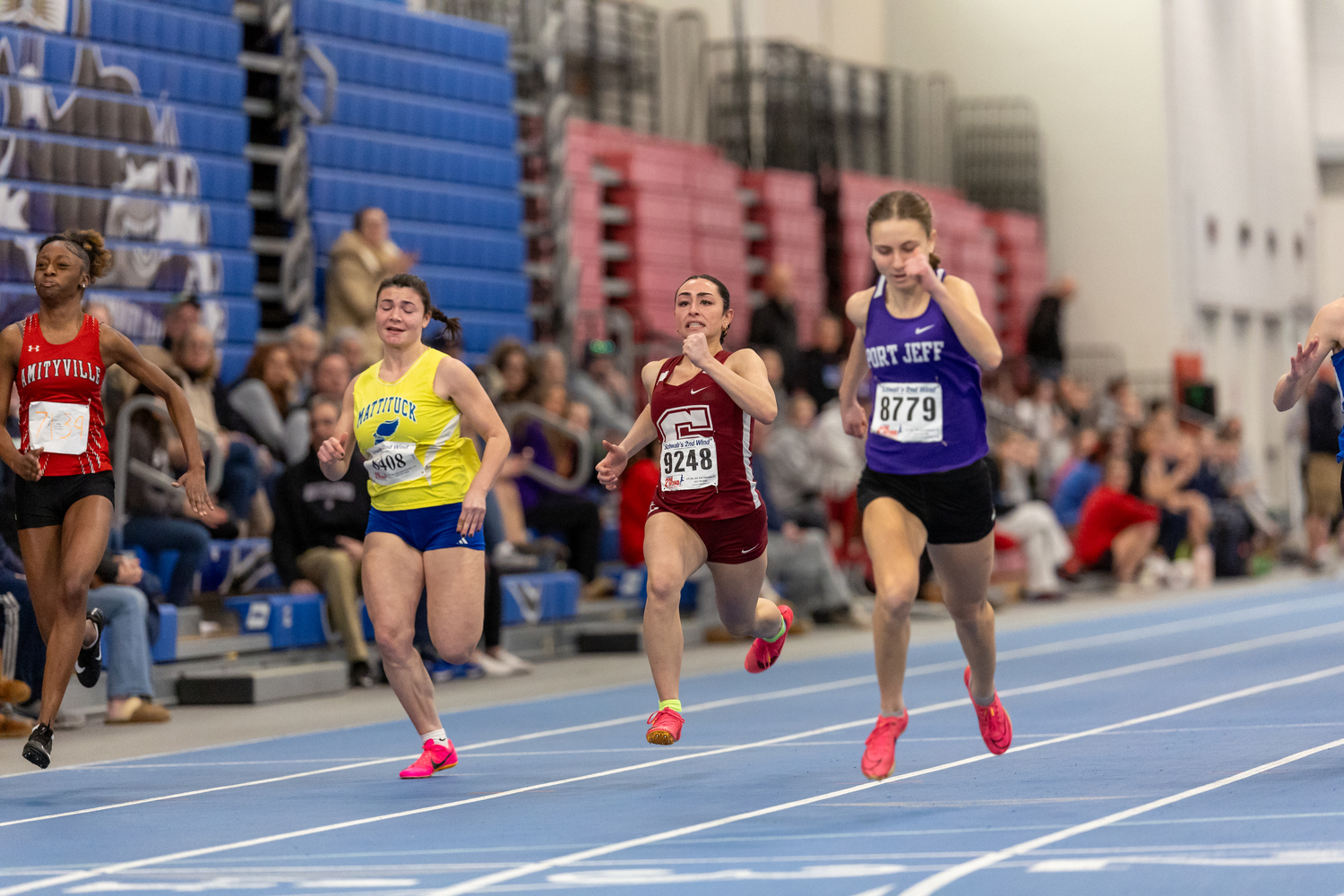 Southampton senior Kyla Cerullo placed fourth in the 55-meter dash at the Small Schools Championships on Sunday.   RON ESPOSITO