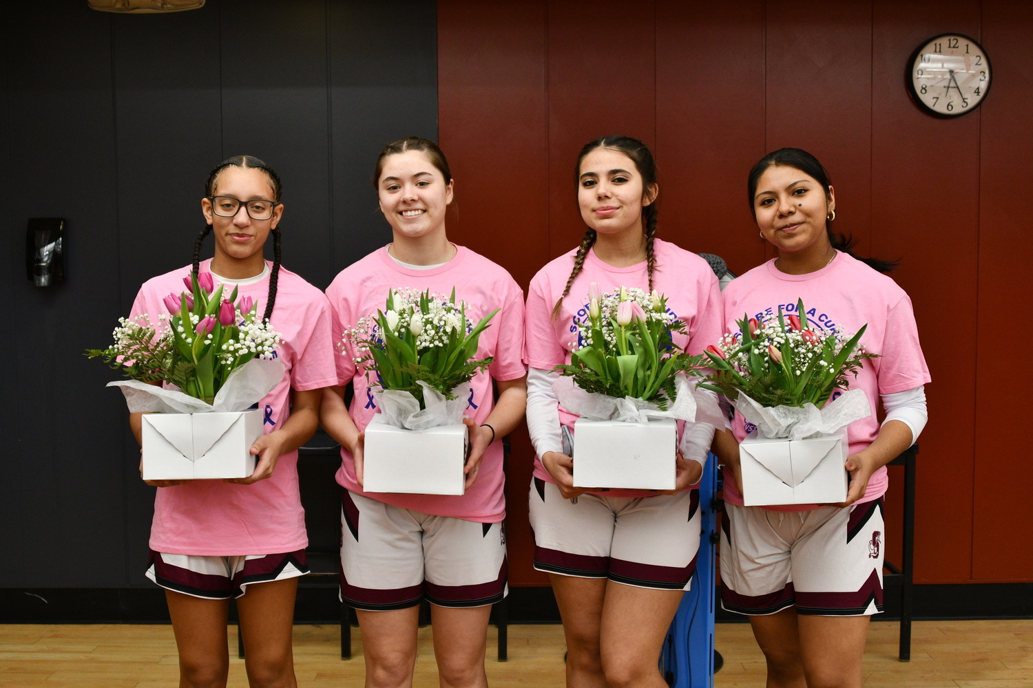 Southampton girls basketball team seniors, from left, Amadyah Palmore, Annie Hattrick, Emili McDermott and Kimberly Reyes. MICHELLE MALONE