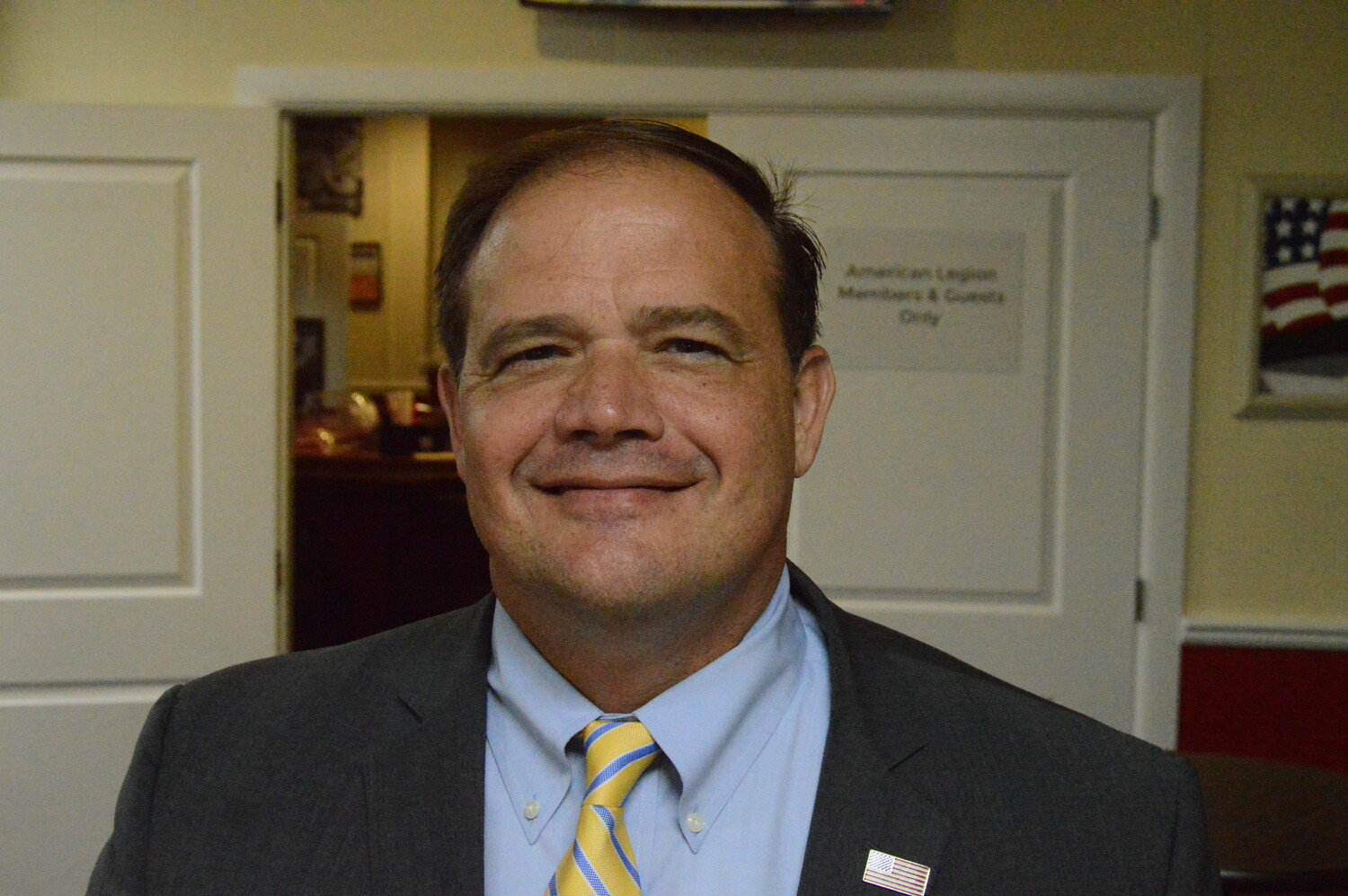 Suffolk County District Attorney Ray Tierney at the Hampton Bays American Legion Hall Post 424, September 20, 2023. TOM GOGOLA