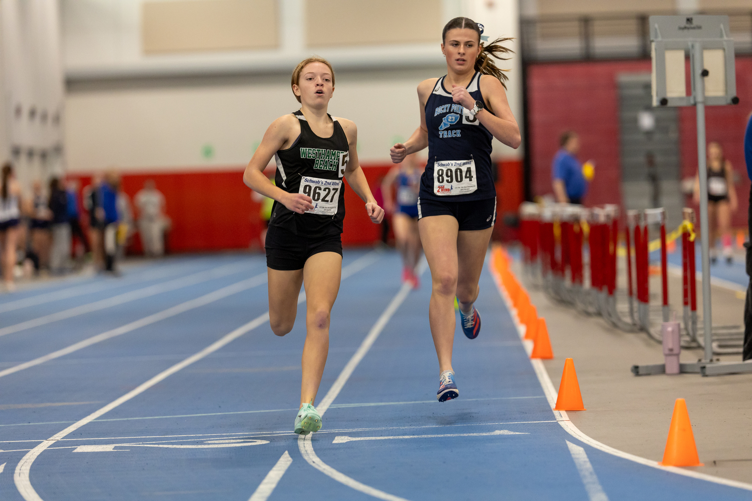 Westhampton Beach eighth-grader Serafina DiBiaso competed in both the 1,000- and 1,500-meter races on Sunday.   RON ESPOSITO