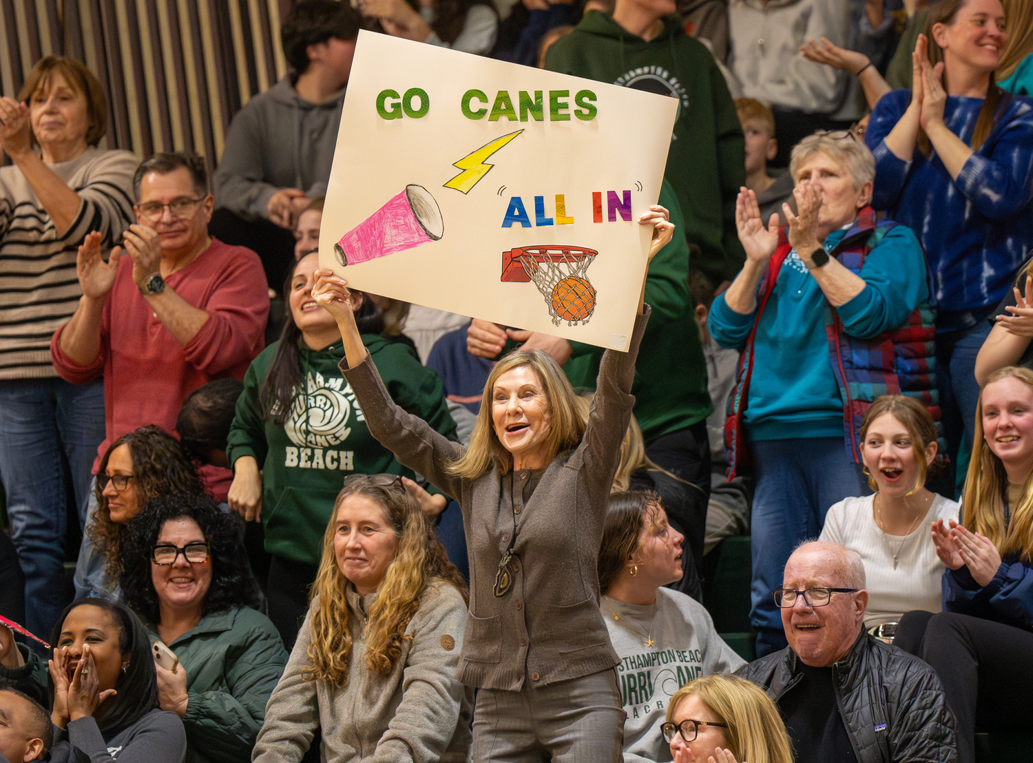 The Westhampton Beach girls basketball team received many standing ovations on Friday night throughout its 65-36 victory over Centereach in the quarterfinals of the Suffolk County Class AA playoffs.   RON ESPOSITO