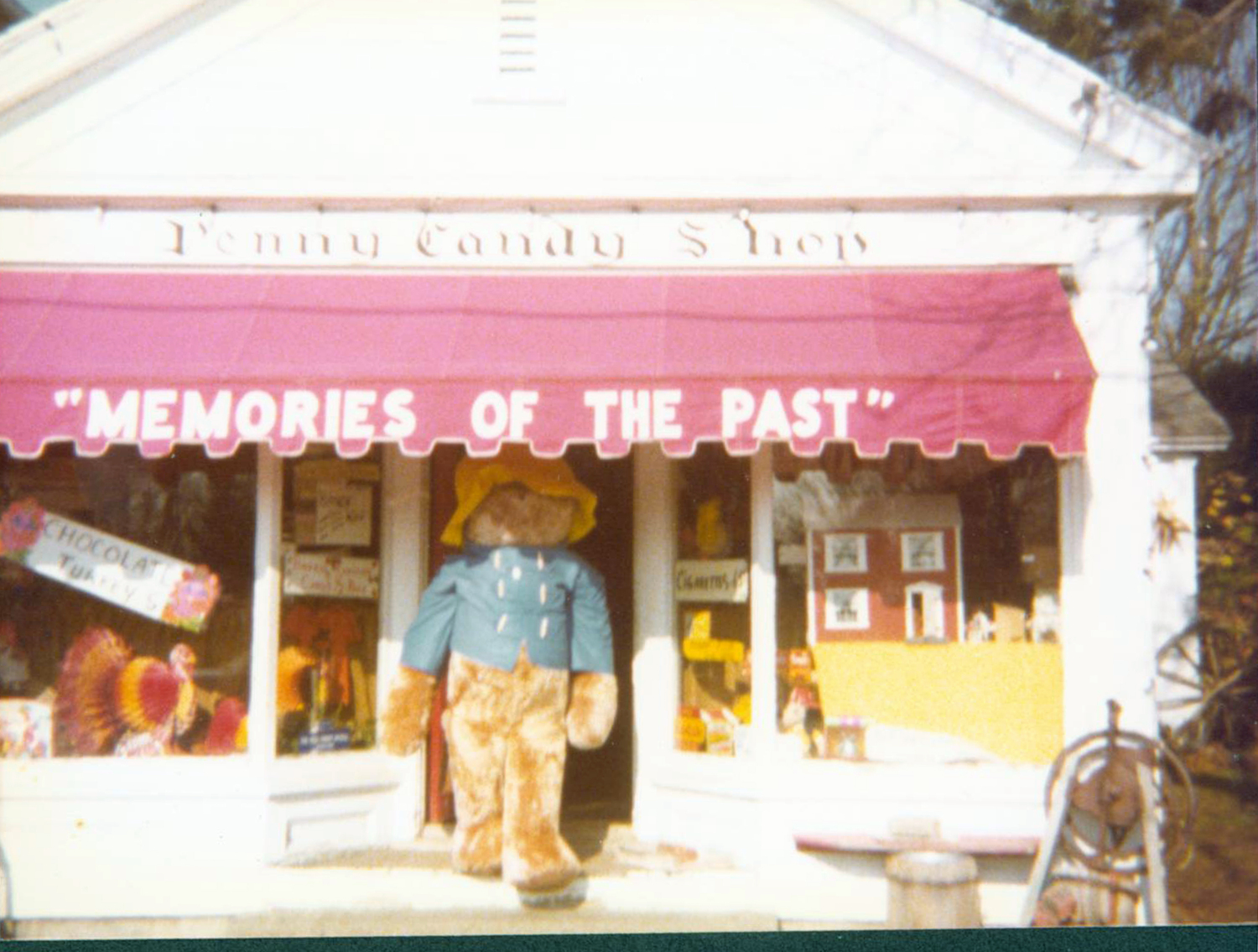 Paddington Bear visits the Penny Candy shop in November 1979.
