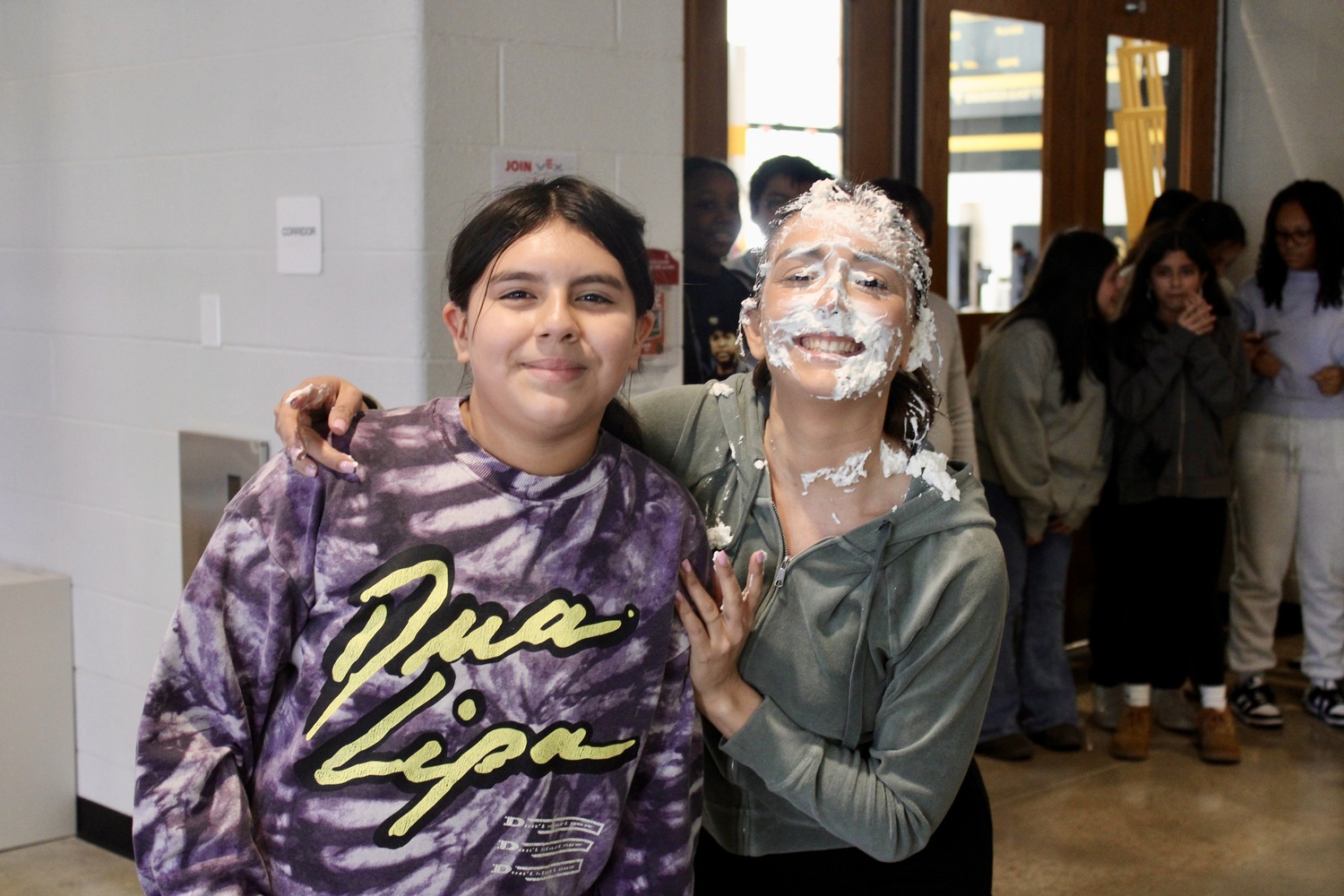 In honor of Pi Day, observed on March 14, Bridgehampton Union Free School
District’s sixth grade class took part in a fun educational competition. Whoever could
memorize and recite the most digits of Pi would get the chance to “pie” sixth grade teacher
Julianna Pronesti in the face. This year, sixth grader Zoe Urgiles memorized 100 digits of pi,
the most any sixth grader has memorized.
Bridgehampton School has held this annual competition for nearly five years and
hopes that next year someone will break the new record. COURTESY BRIDGEHAMPTON SCHOOL DISTRICT