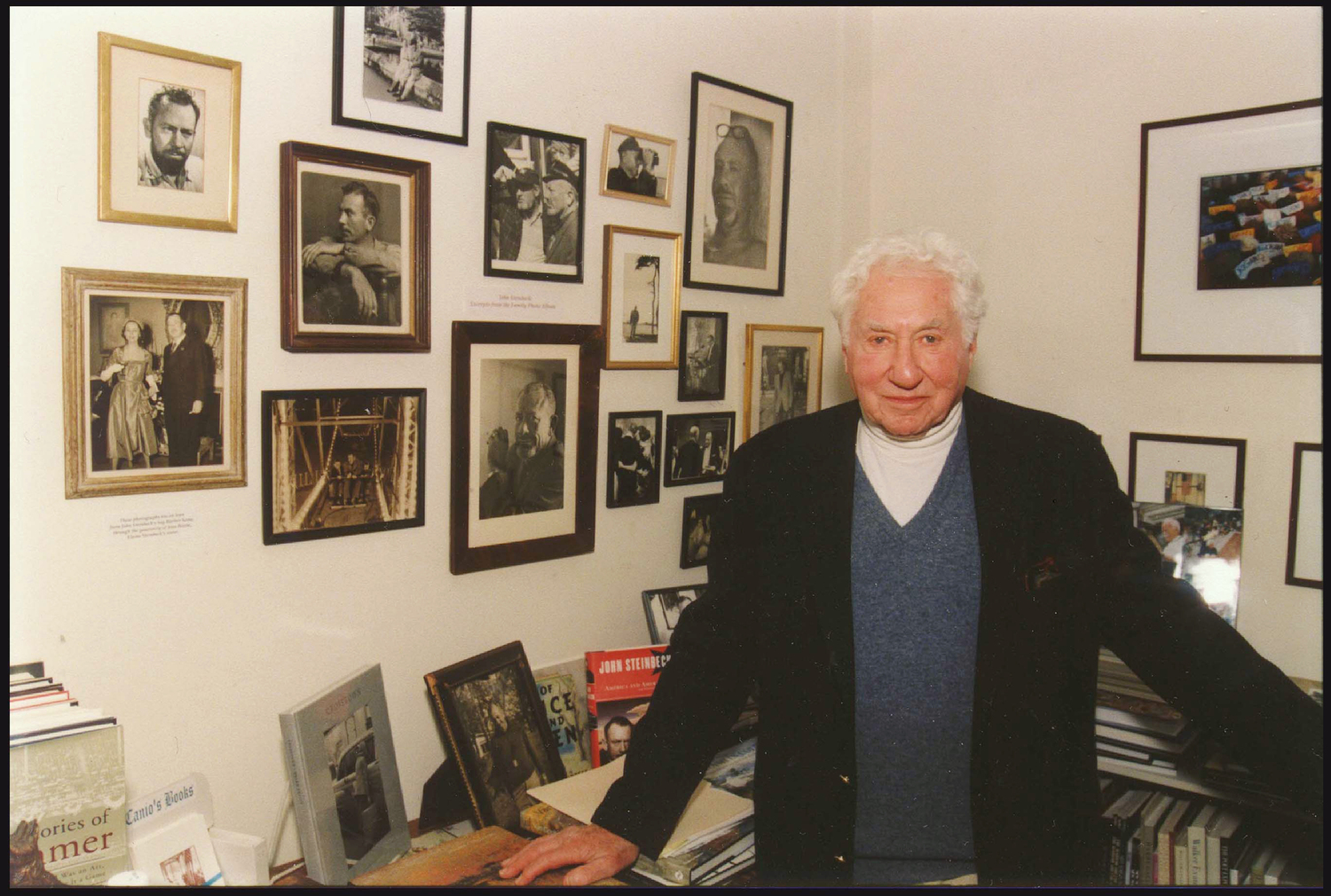Bud Schulberg at Canio's Books in March,  2002.  COURTESY CANIO'S BOOKS