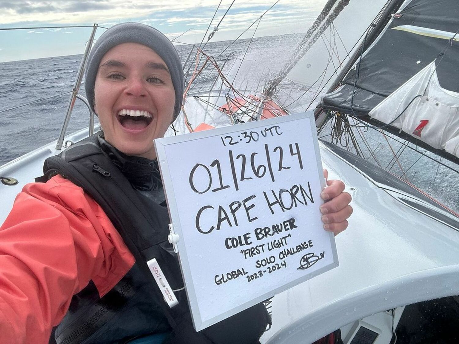 Cole Brauer passed Cape Horn, Chile on January 26.
