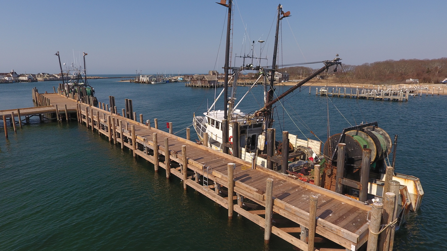 East Hampton Town recently completed a 2-year, $1.7 million refurbishment of the town-owned commercial dock on Star Island in Montauk, which is home to about a dozen commercial fishing boats that were largely displaced during the 2-year rehab. MICHAEL WRIGHT