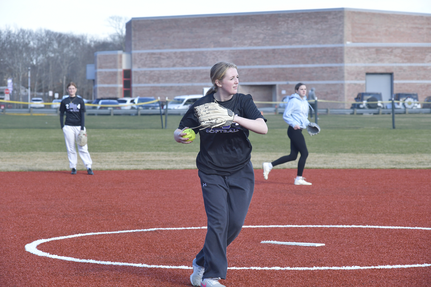 Chase Dunkirk fields a ground ball at practice on Monday.  DANA SHAW