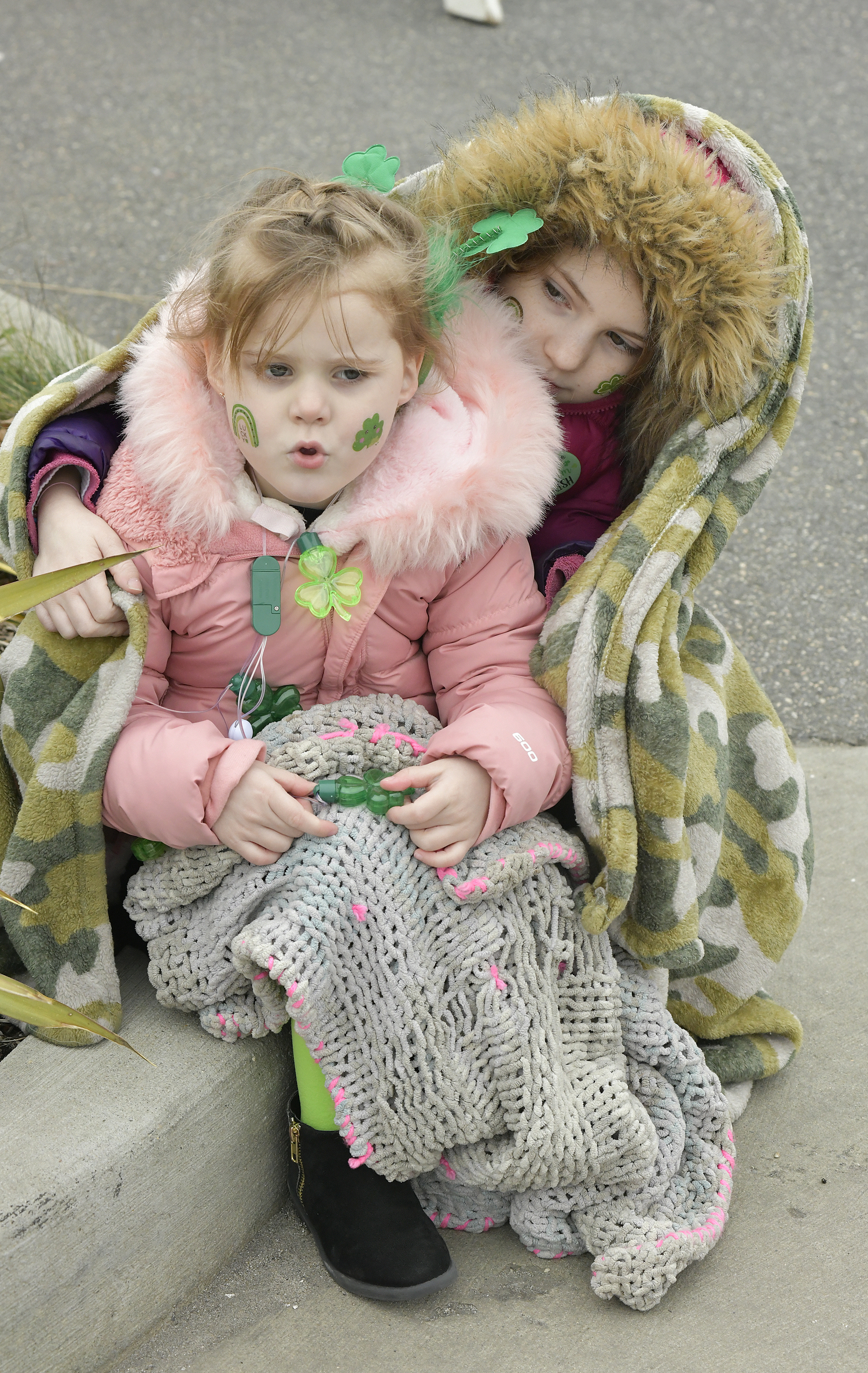 Nora and Adriana Grady at the Westhampton Beach St. Patrick's Day Parade on Saturday.