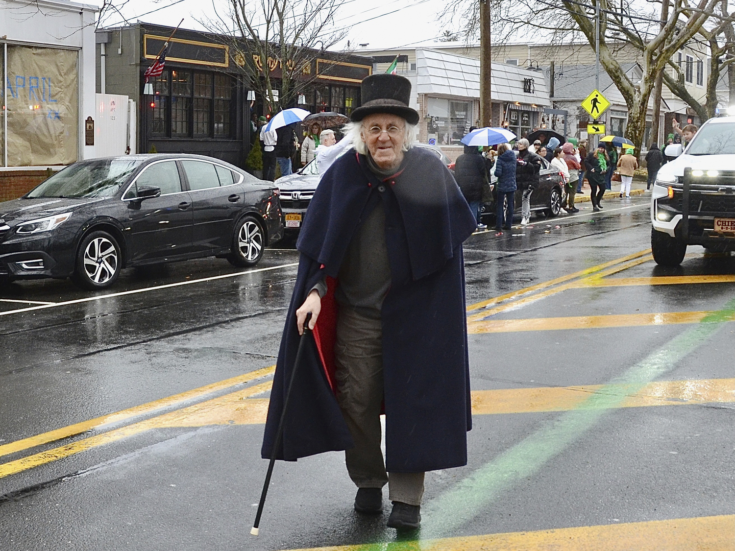 Hugh King during the Am O'Gansett Parade on Main Street in Amagansett on Saturday.