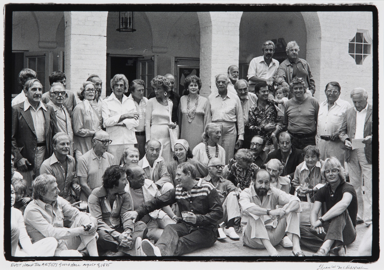 Fred W. McDarrah, “East Hampton Artists in Front of Guild Hall,” 1975. Vintage photograph. 16” x 20.” Gift of the artist.