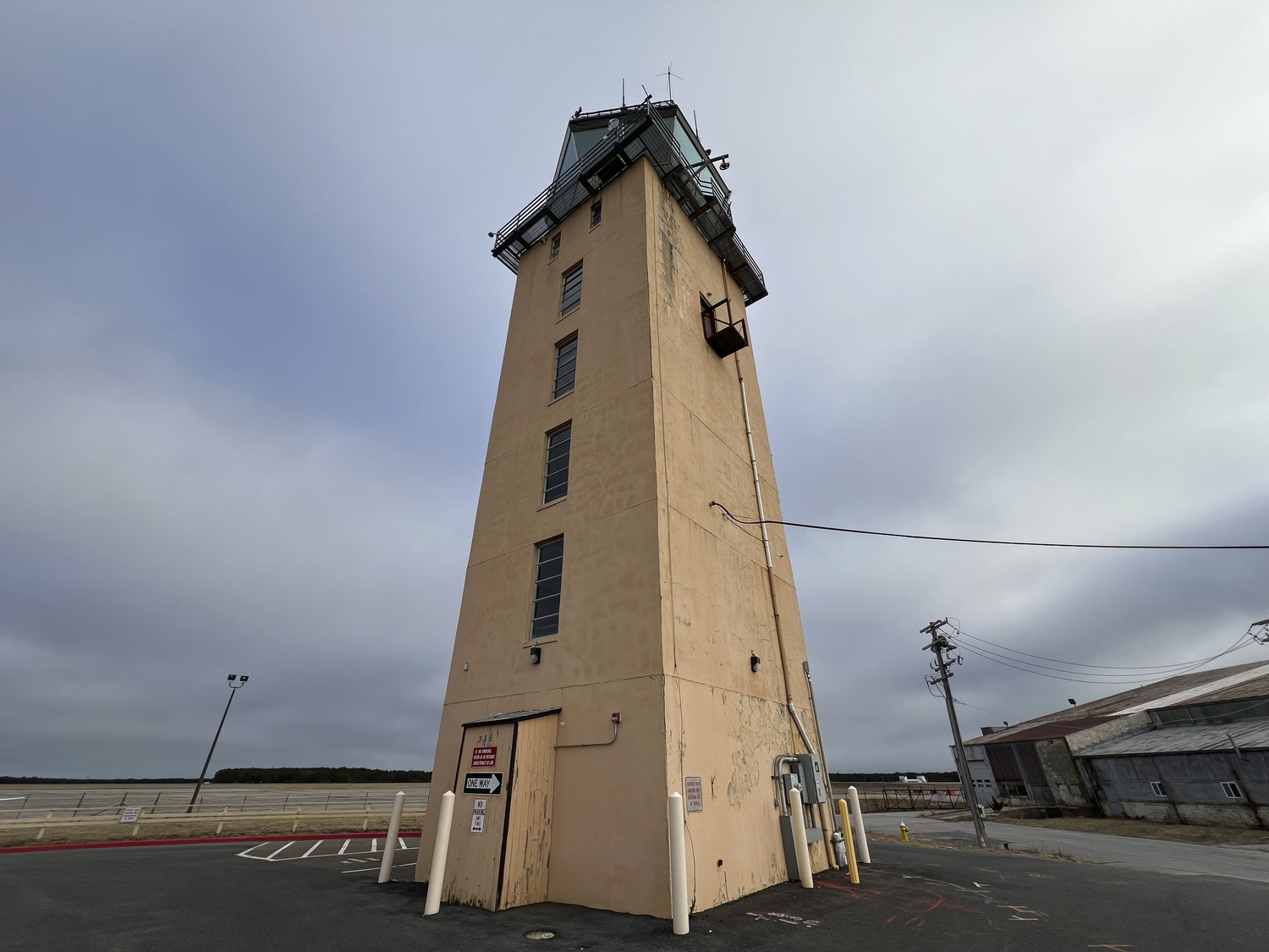 The WWII-era control tower at Gabreski will be demolished once the new tower is built nearby.  DANA SHAW