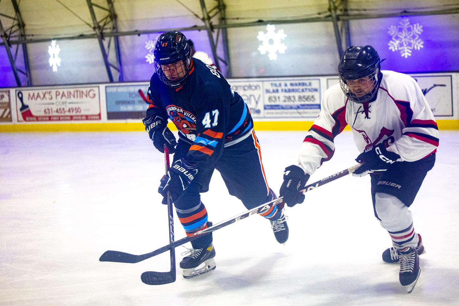 Southampton Ice Rink hosted the annual Battle of the Badges hockey game between the Southampton Fire Department and Southampton Village Police Department on Sunday evening. Proceeds went to the winning team's charity of choice. The police defeated the firefighters, 10-8.    MICHAEL O'CONNOR