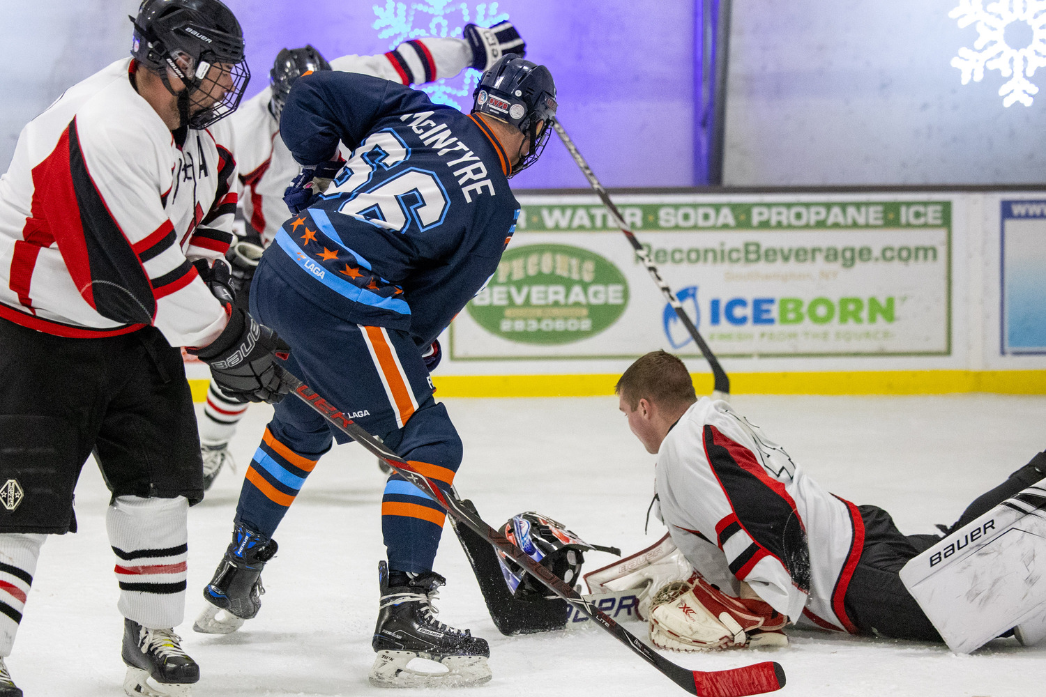 Southampton Ice Rink hosted the annual Battle of the Badges hockey game between the Southampton Fire Department and Southampton Village Police Department on Sunday evening. Proceeds went to the winning team's charity of choice. The police defeated the firefighters, 10-8.    MICHAEL O'CONNOR