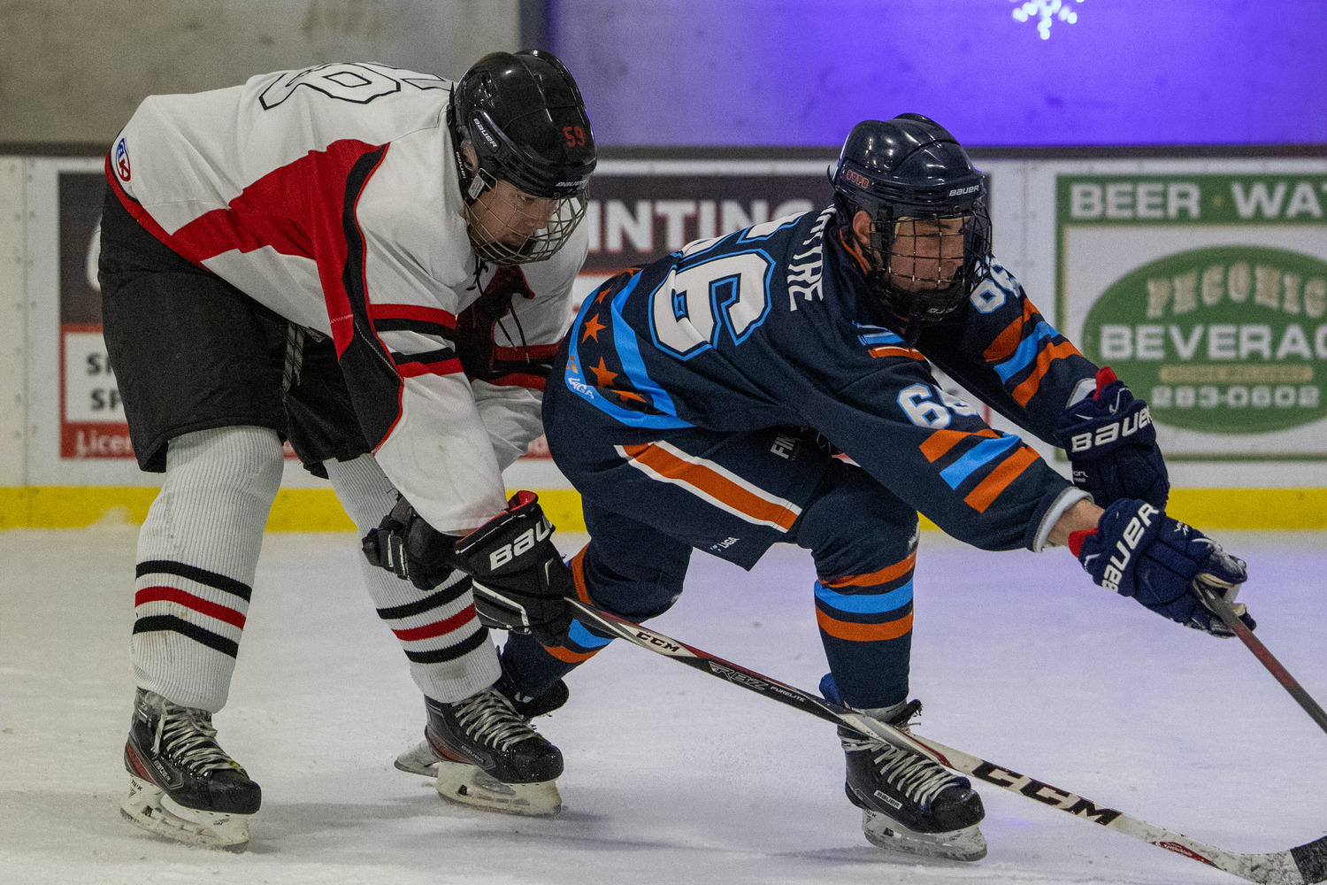 Southampton Ice Rink hosted the annual Battle of the Badges hockey game between the Southampton Fire Department and Southampton Village Police Department on Sunday evening. Proceeds went to the winning team's charity of choice. The police defeated the firefighters, 10-8.    MICHAEL O'CONNOR