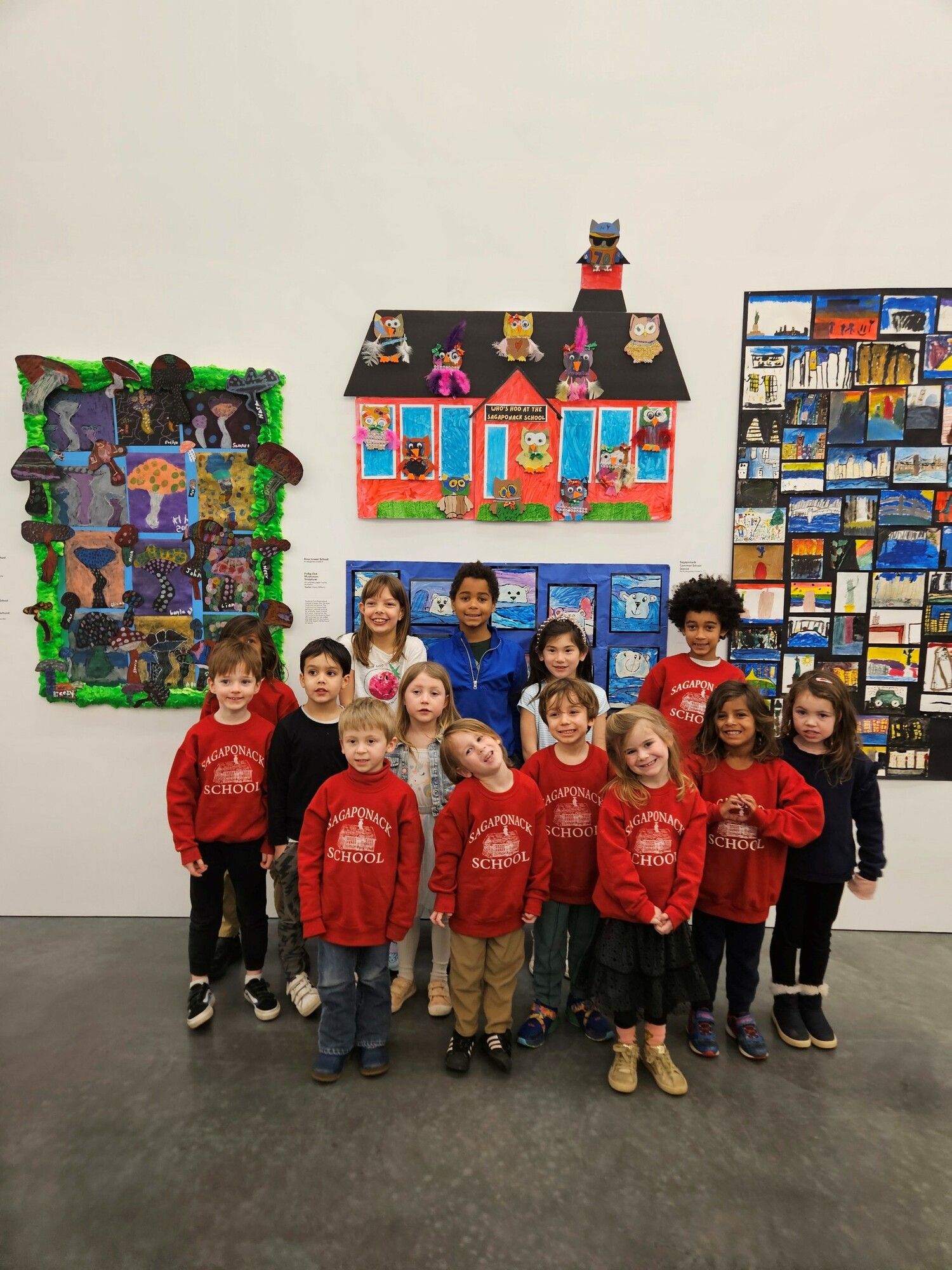 Sagaponack School students recently visited the Parrish Art Museum to view their work on display in the Student Art Exhibition. COURTESY SAGAPONACK SCHOOL DISTRICT