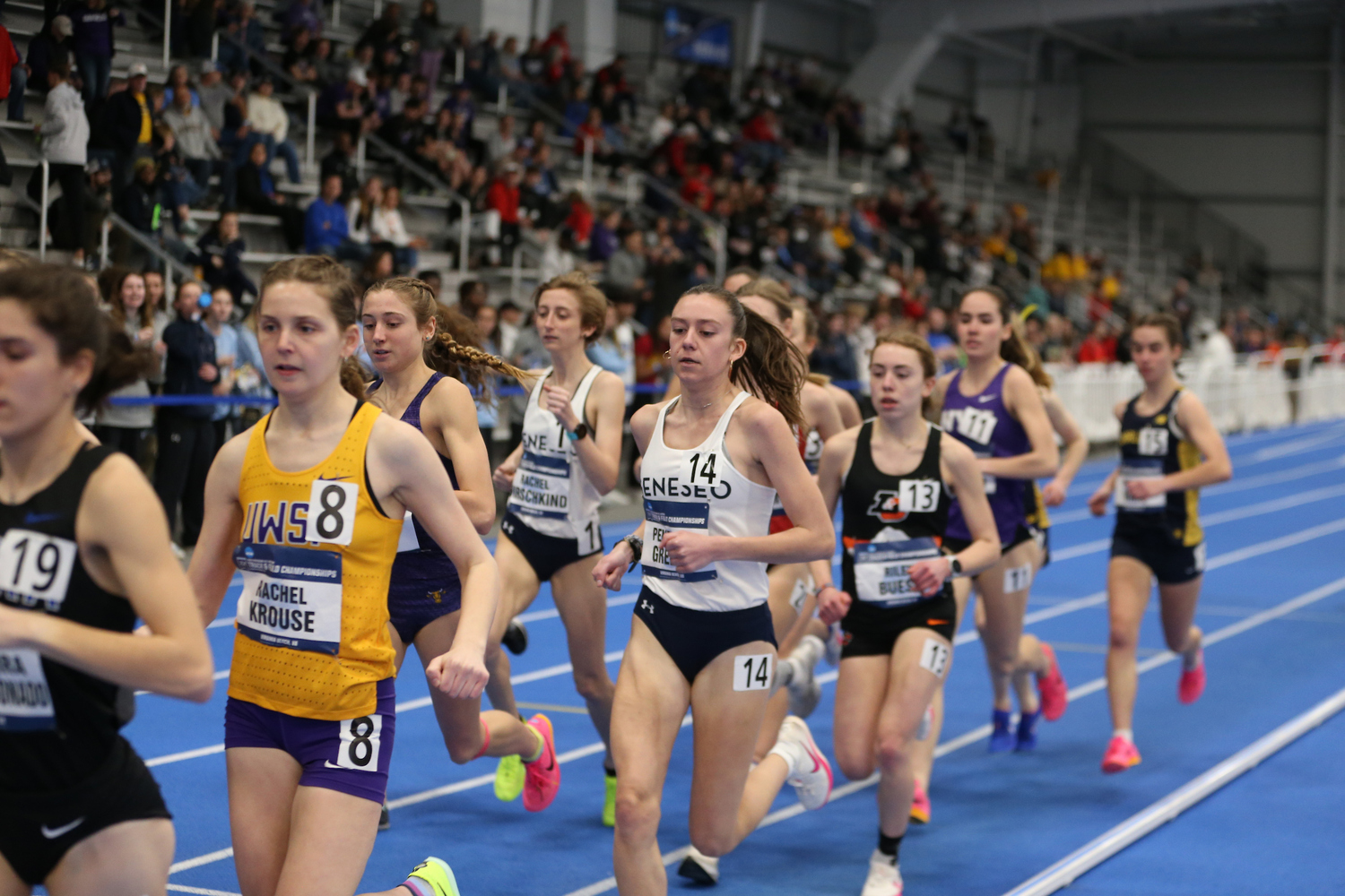 Penelope Greene finished the 5,000-meter race at the NCAA Division III Championships in fifth place earning First Team All-American honors.   D3 PHOTOGRAPHY