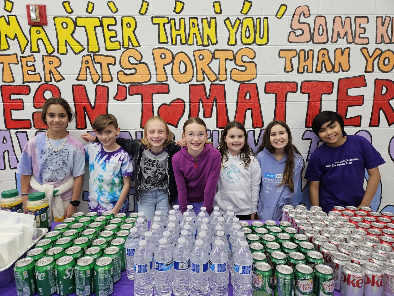 East Quogue families gathered in the school’s cafetorium on March 8 for the Relay for Life Pasta Dinner, which will benefit the American Cancer Association. In all, the school raised $1,500. COURTESY EAST QUOGUE SCHOOL