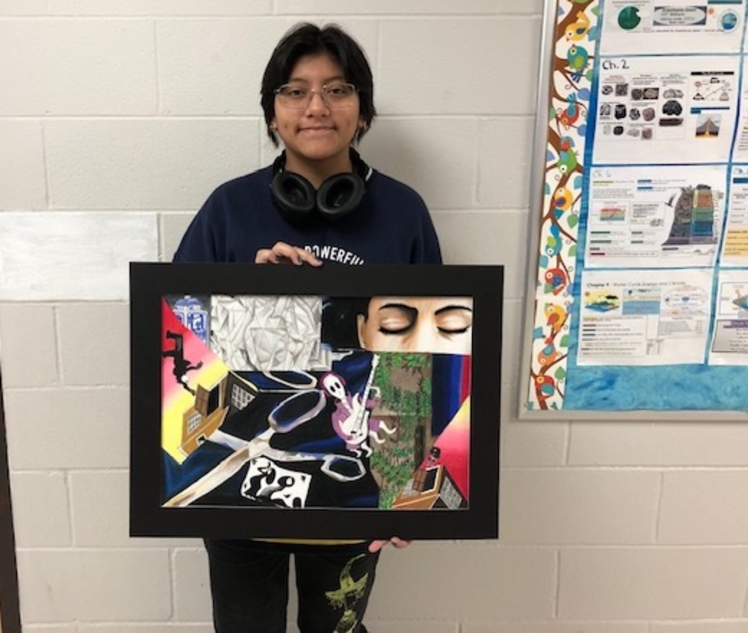 The artwork of Southampton High School senior Arian Rojas is one of two Southampton High School students whose work is on display in 