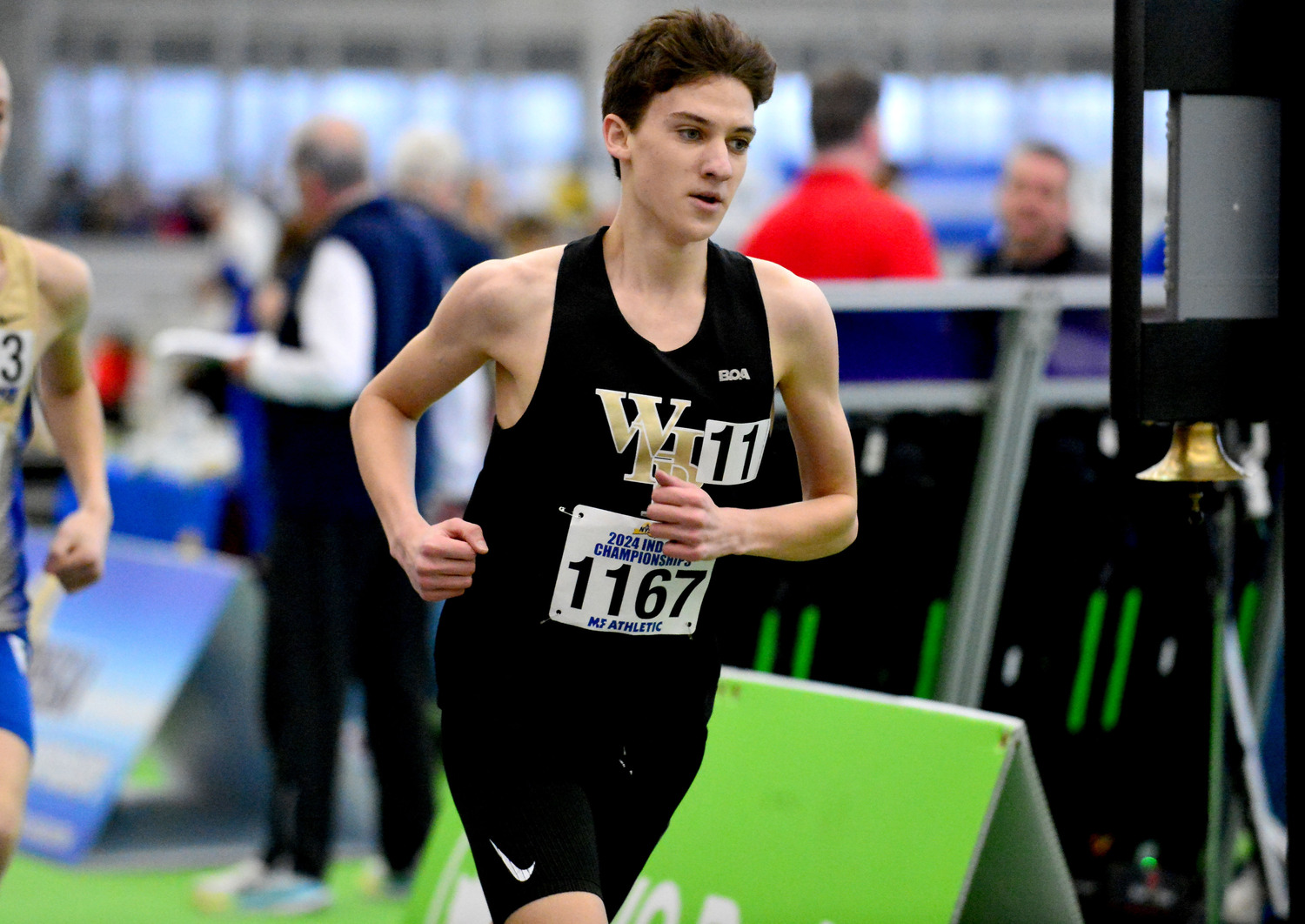 Westhampton Beach senior Trevor Hayes placed 11th overall in the 1,600-meter race at the New York State Indoor Track and Field Championships at the Ocean Breeze Athletic Complex on Staten Island on Saturday.   DAMION REID