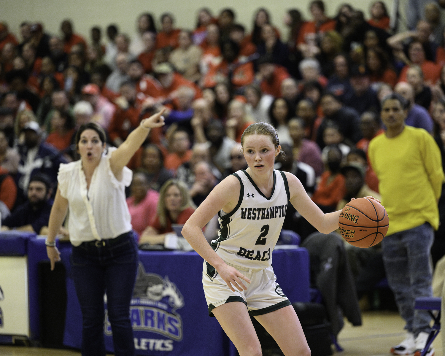 Westhampton Beach senior guard Sarah Gormley controls the ball. MARIANNE BARNETT