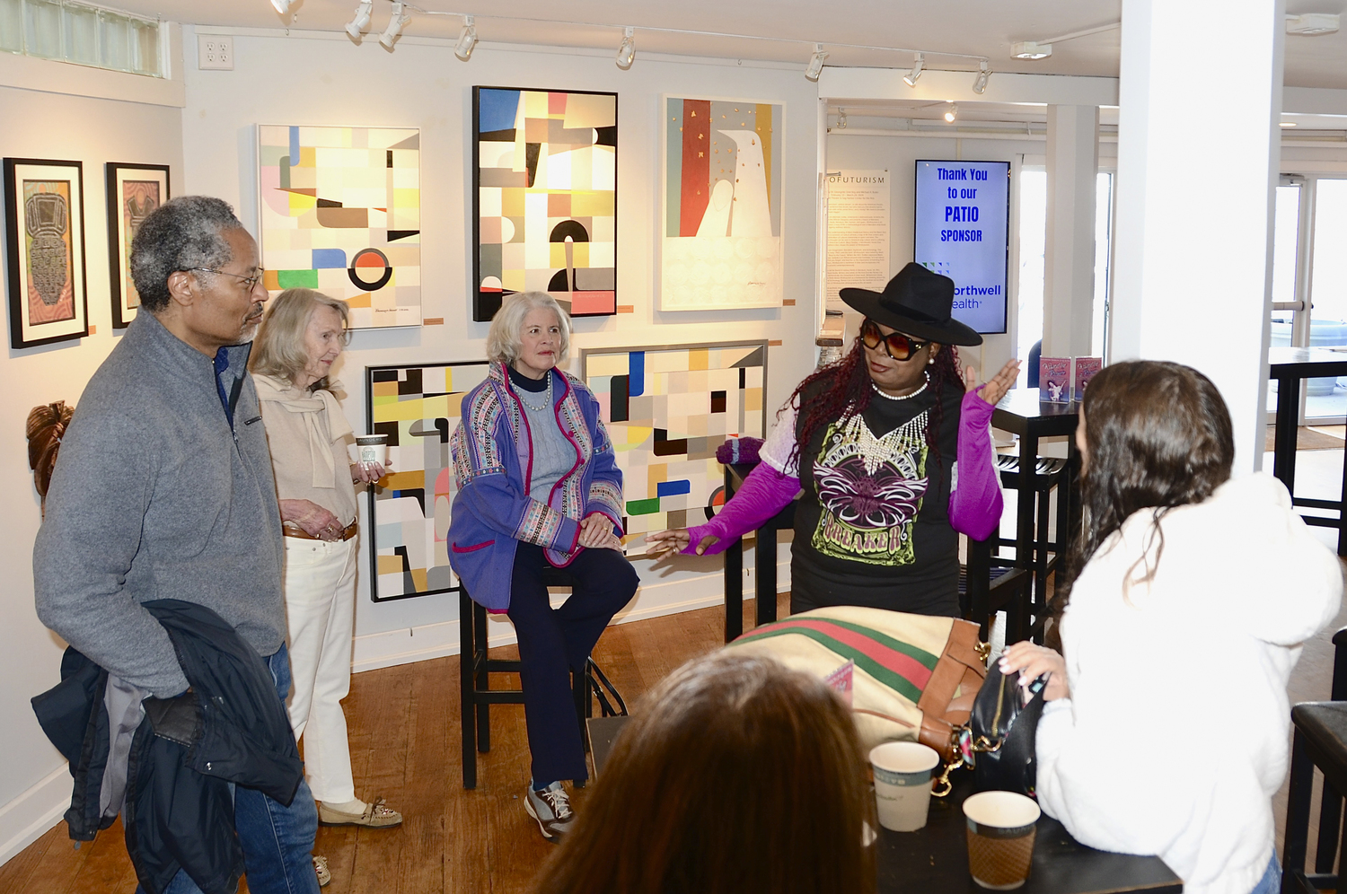 Dr. Georgette Grier-Key gives a tour of the Bay Street Theater on Saturday as part of the Southampton Town Arts and Culture Committee's winter tour. The walking tour also featured Temple Adas Israel and The Church.  KYRIL BROMLEY