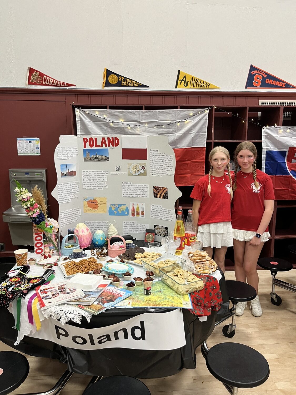 Westhampton Beach Middle School students Taylor Bigora and Sophia Zaleski at the Community Read and Cultural Fair.