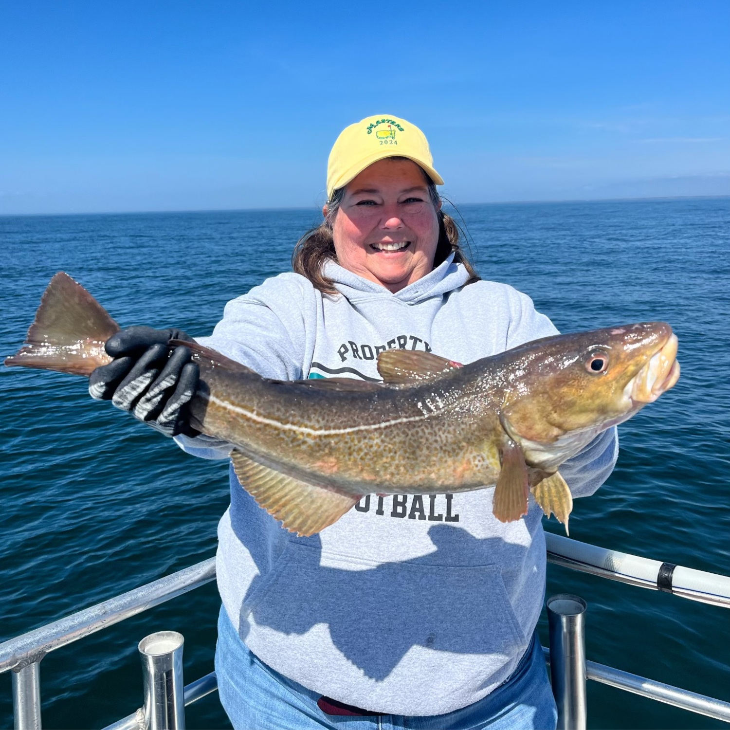 Jill Nesbit with a nice spring keeper cod caught aboard Montauk charter boat Double D on their first voyage of the year this week. CAPT. DAN GIUNTA