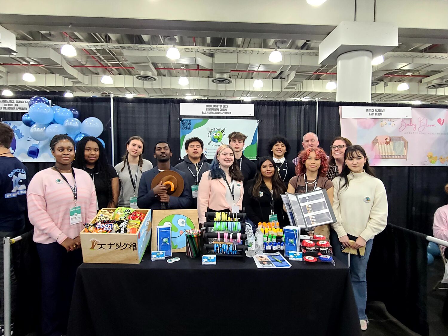 Bridgehampton School District took part in the 2024 Youth Business Summit International Trade Show & Exhibition at the Javits Center.  Bridgehampton’s virtual enterprise and marketing classes, which exhibited alongside 350 students-created companies, generated over $130,000 in virtual sales. The exhibition attracted more than 4,000 students from across the globe. Virtual Enterprise is a class offered to high schoolers where students learn to successfully manage a simulated business, manage expenses and engage in competitive business strategy. COURTESY BRIDGEHAMPTON SCHOOL DISTRICT