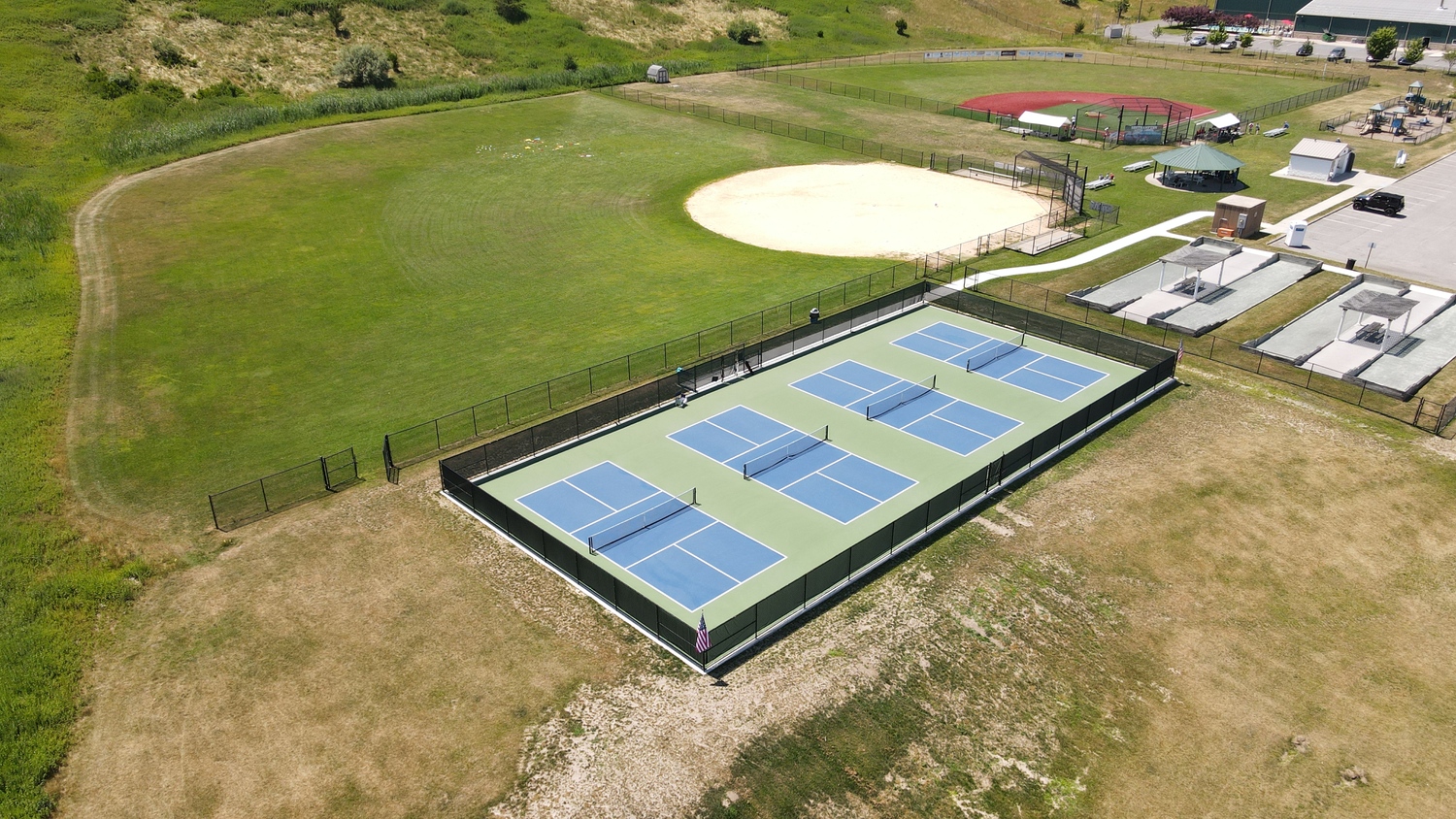 The brand new pickleball courts at the North Sea Community Park.    LANDTEK