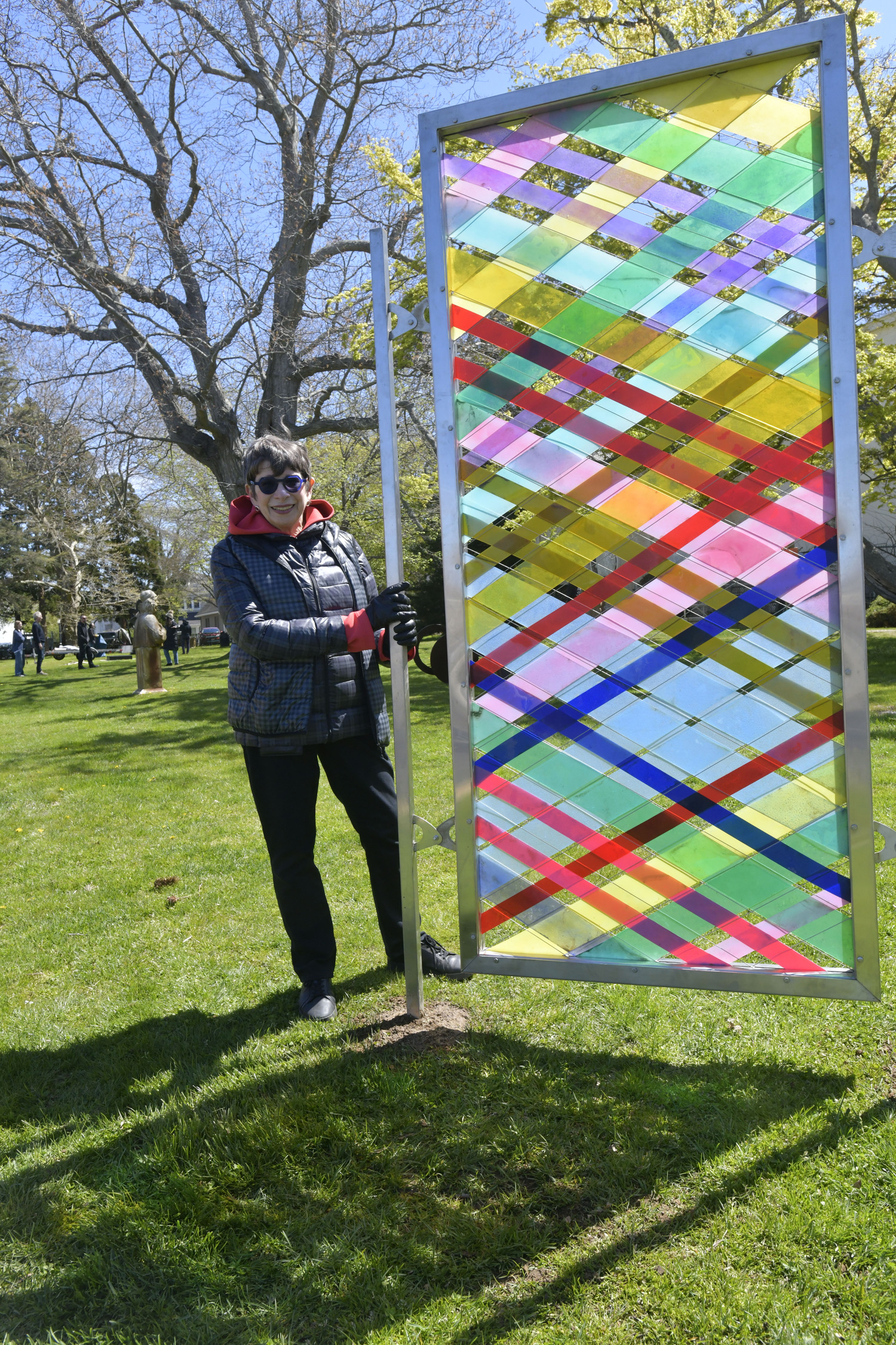 Arlene Slavin with her sculpture 