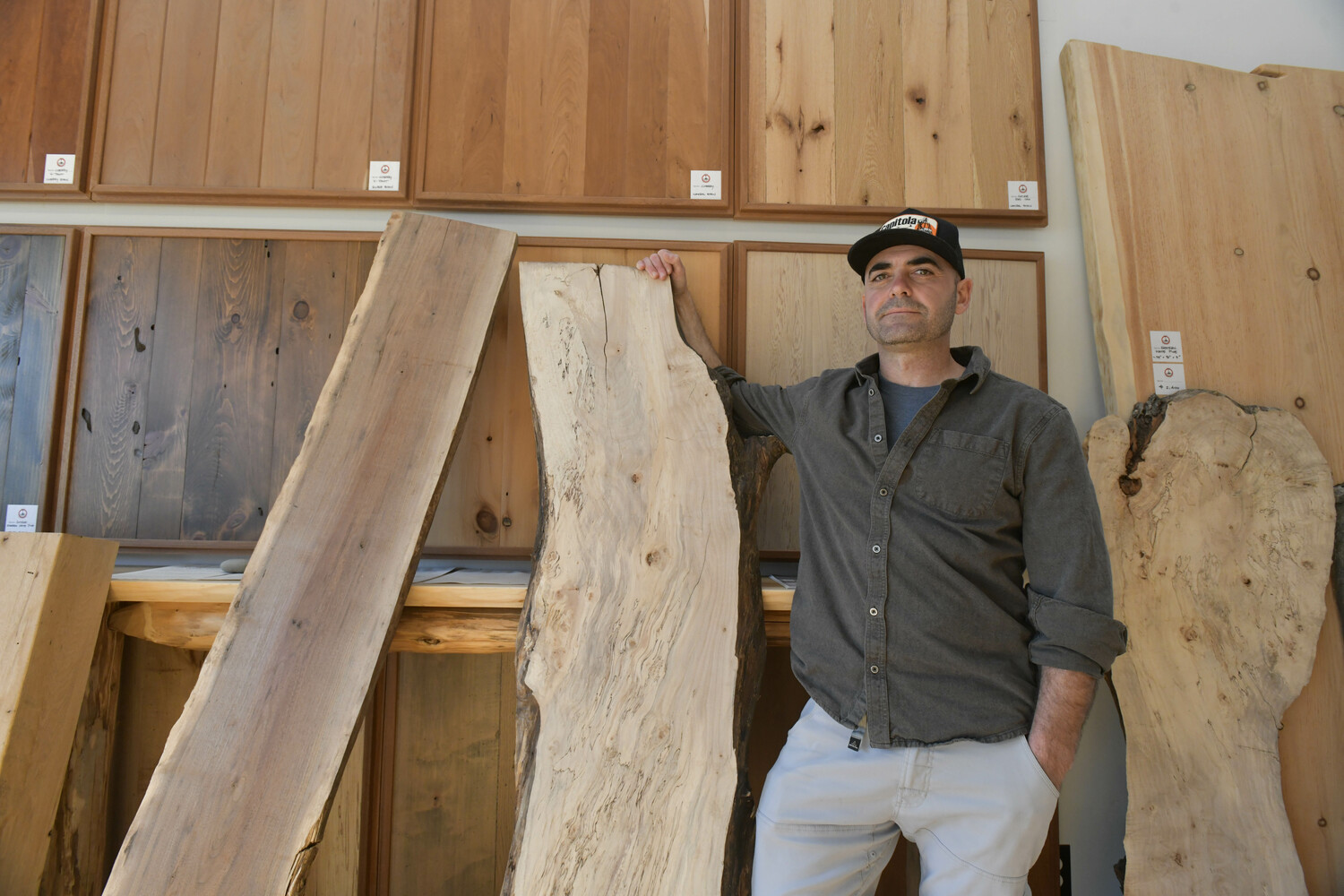 Jason Biondo at the Antique Lumber Company.  DANA SHAW