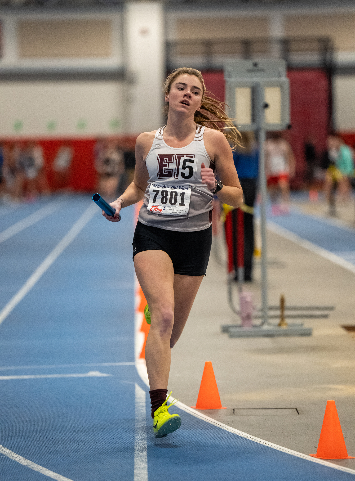 Ryleigh O'Donnell running this past winter in the indoor track state qualifier. O'Donnell runs cross country in the fall, indoor track in the winter and outdoor track in the spring.   RON ESPOSITO