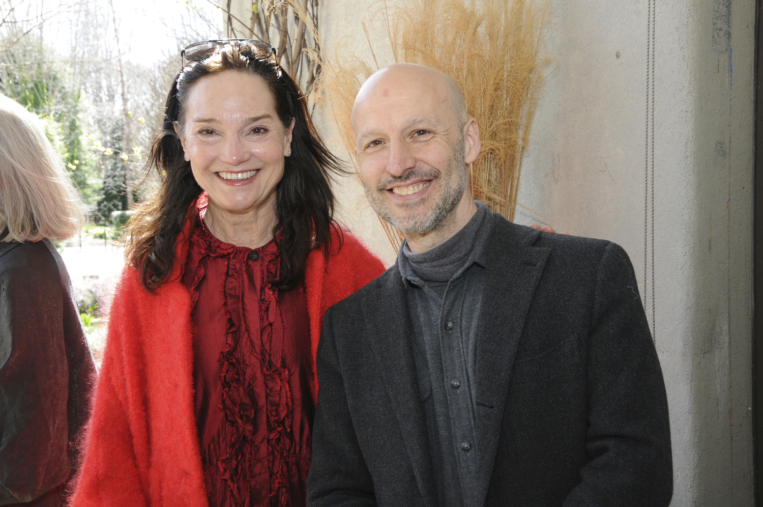 LongHouse Reserve Executive Director Carrie Rebora Barratt with guest speaker artist and author, Glenn Adamson at LongHouse Reserve in East Hampton on Saturday for opening day, 