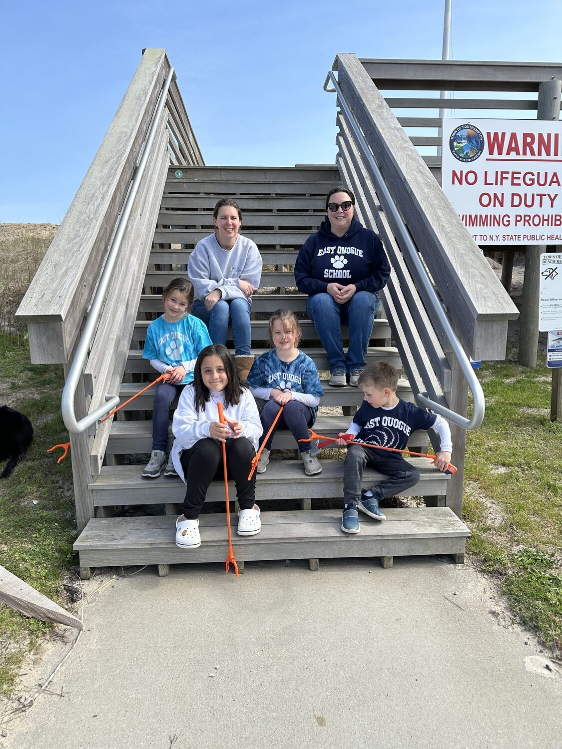 East Quogue families participated in the Great East End Cleanup at Hot Dog Beach, along with the event sponsor, Councilwoman Cyndi  McNamara on Sunday.