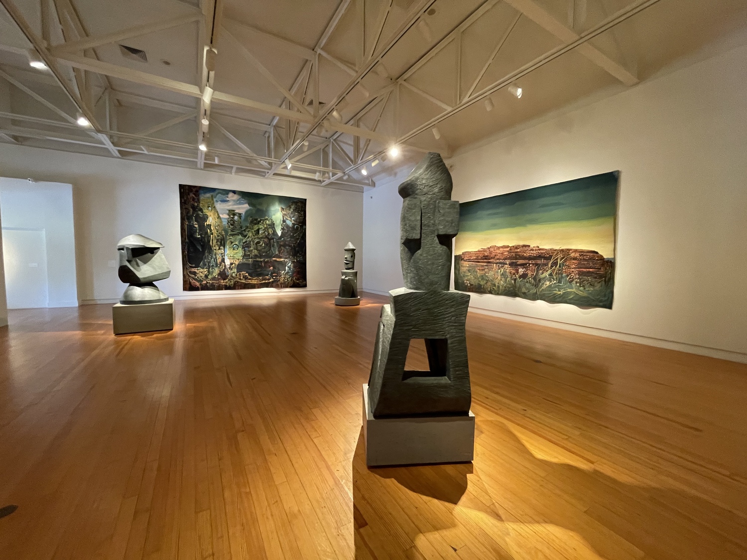 An installation view of Maui Arts & Cultural Center's exhibition “Max Ernst: Surreal Mindscapes & Characters” featuring work from the collection of Eric Ernst, the artist's grandson and a longtime East End resident. ERIC ERNST PHOTO