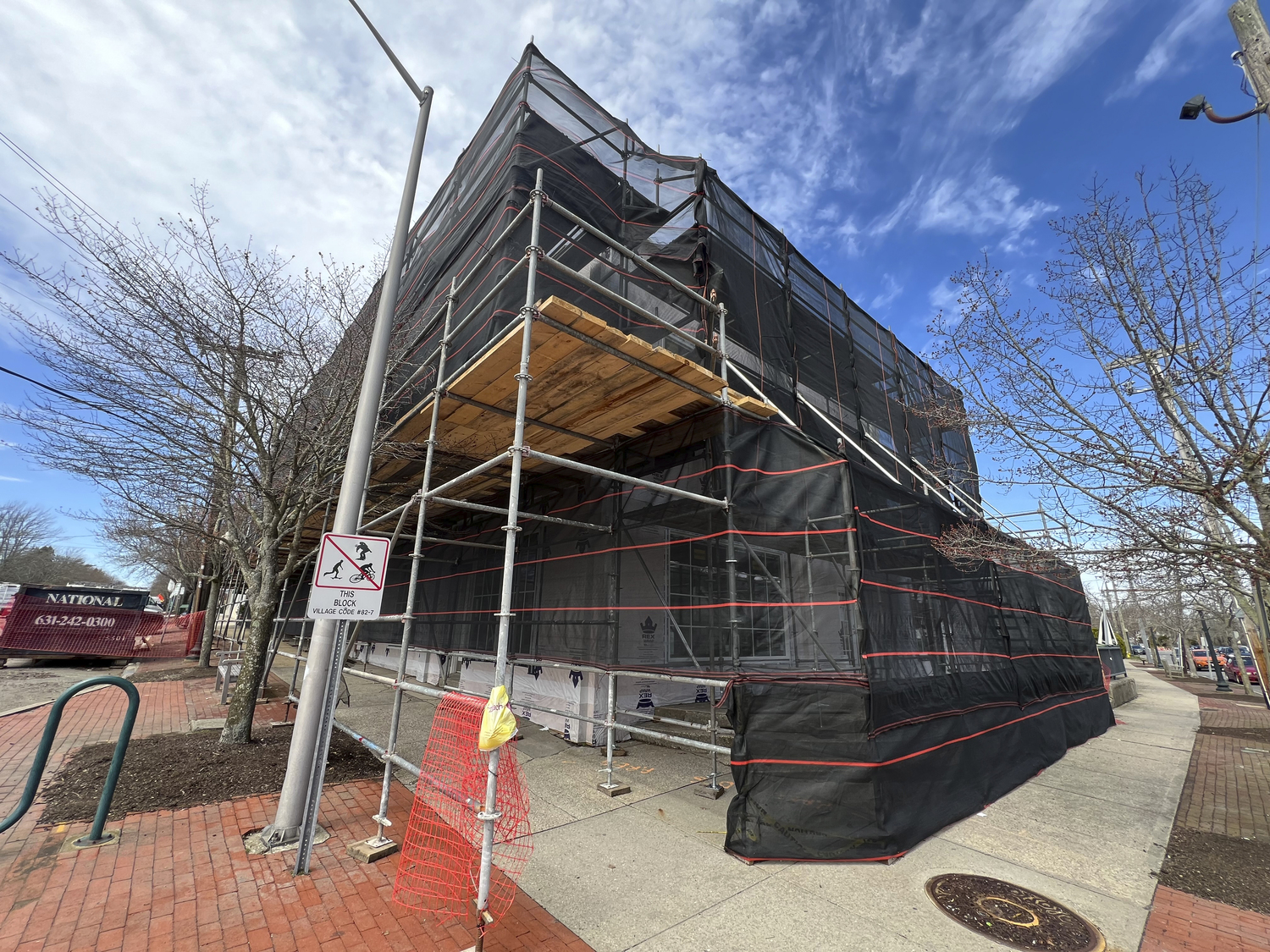 The building on the corner of Hill Street and Windmill Lane in Southampton Village, owned by Jeremy Morton, who owns several restaurants and food establishments on the East End, is undergoing renovations, and could be home to Provisions soon. DANA SHAW