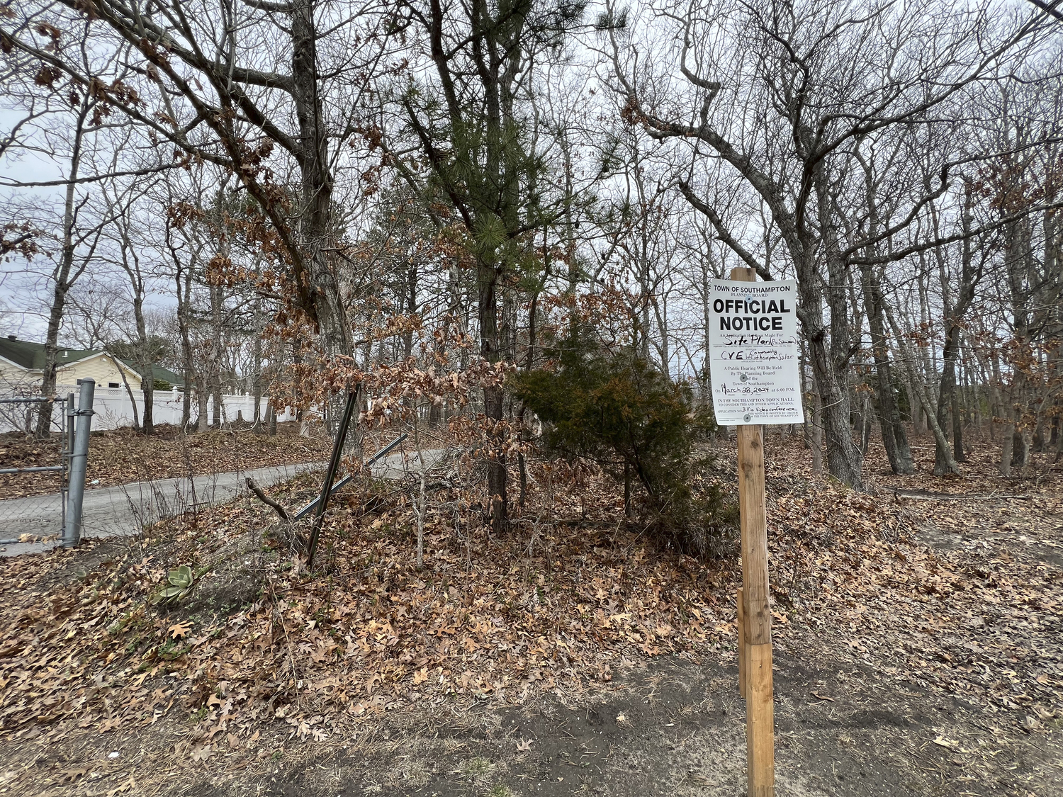 The site of a proposed solar farm at 172 South Country Road in Quiogue.  DANA SHAW