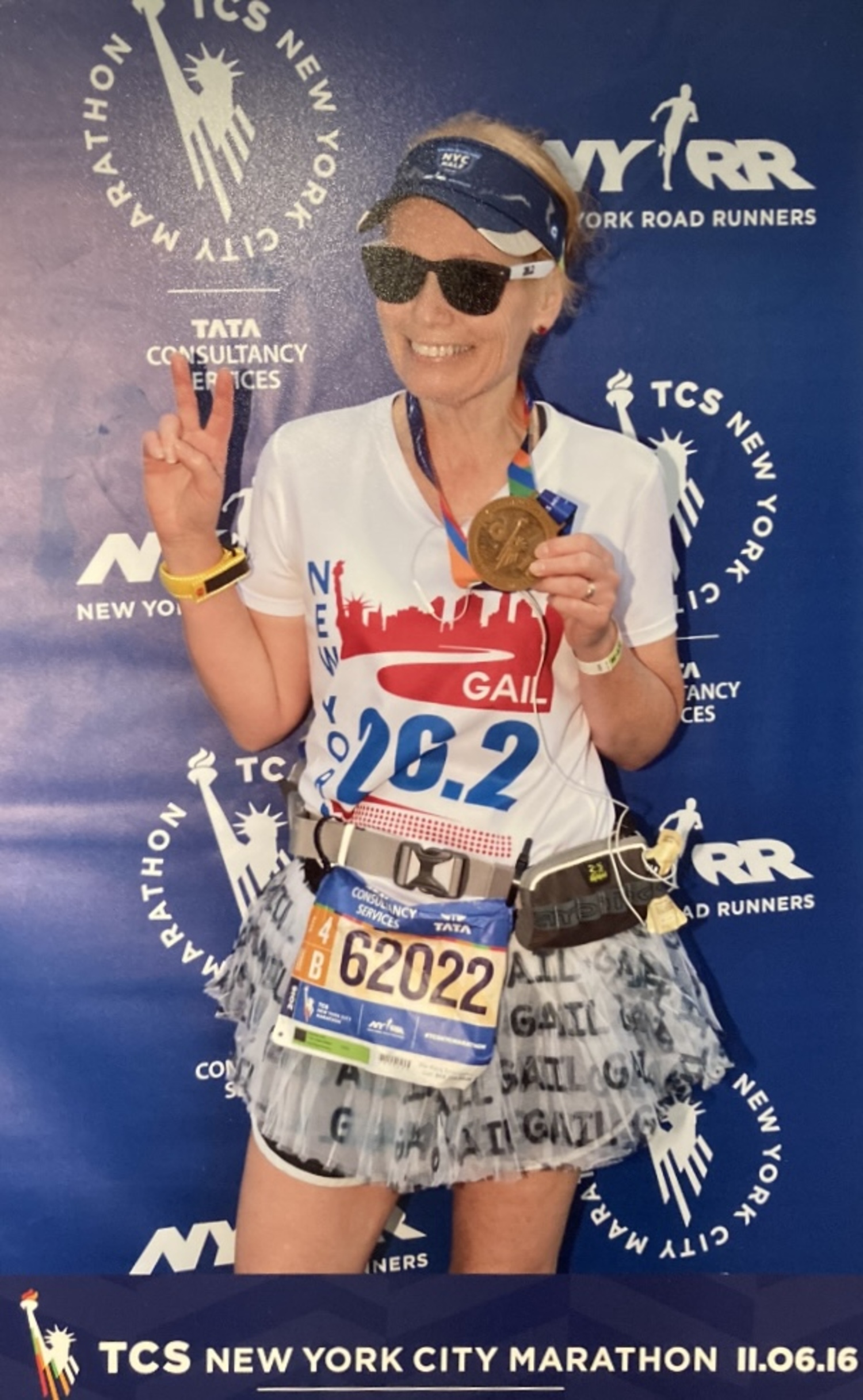 The first major marathon Gail Miranda crossed off her list was the New York City Marathon.   MARIANNE BARNETT