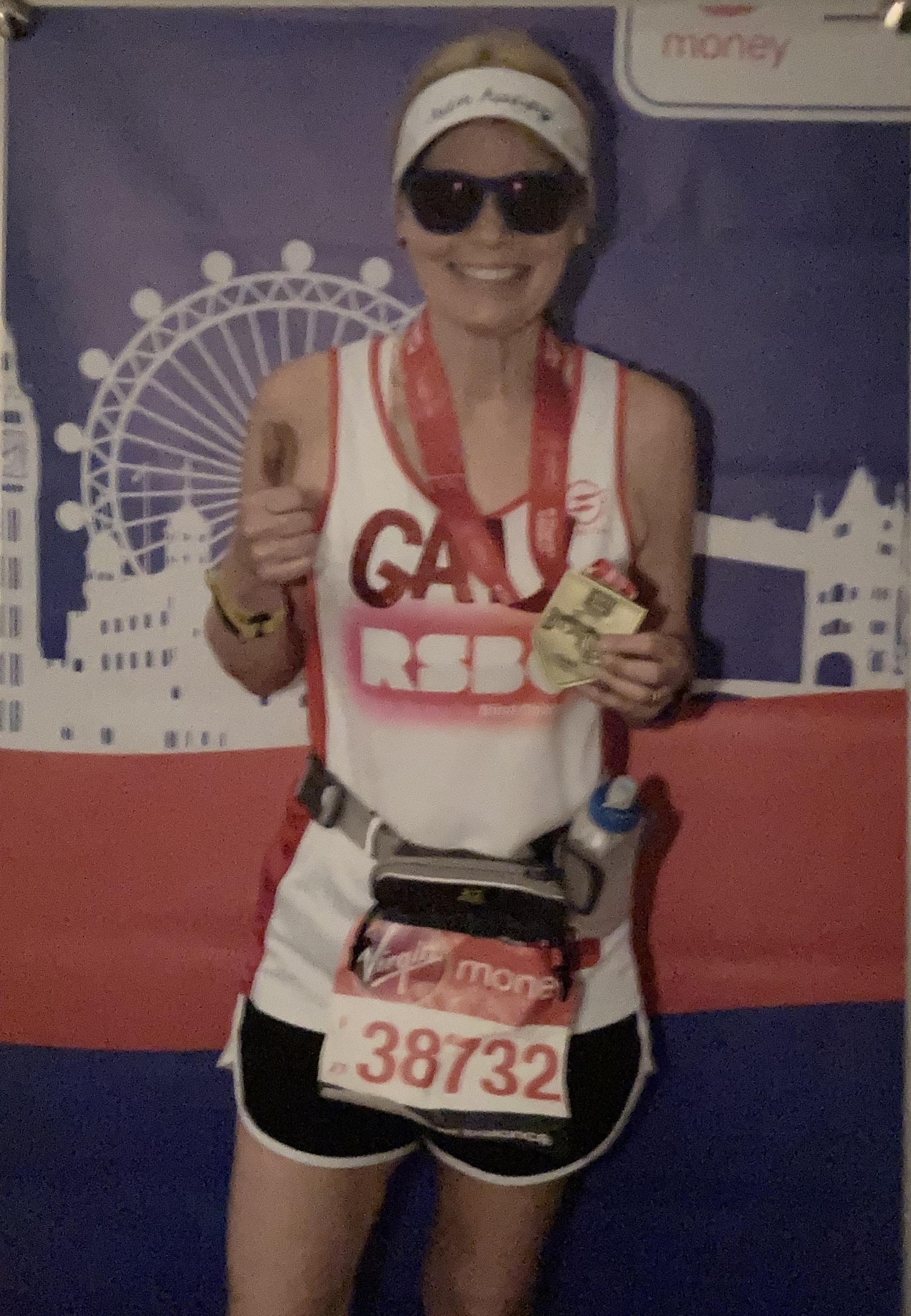 Gail Miranda after running the London Marathon.  COURTEASY GAIL MIRANDA