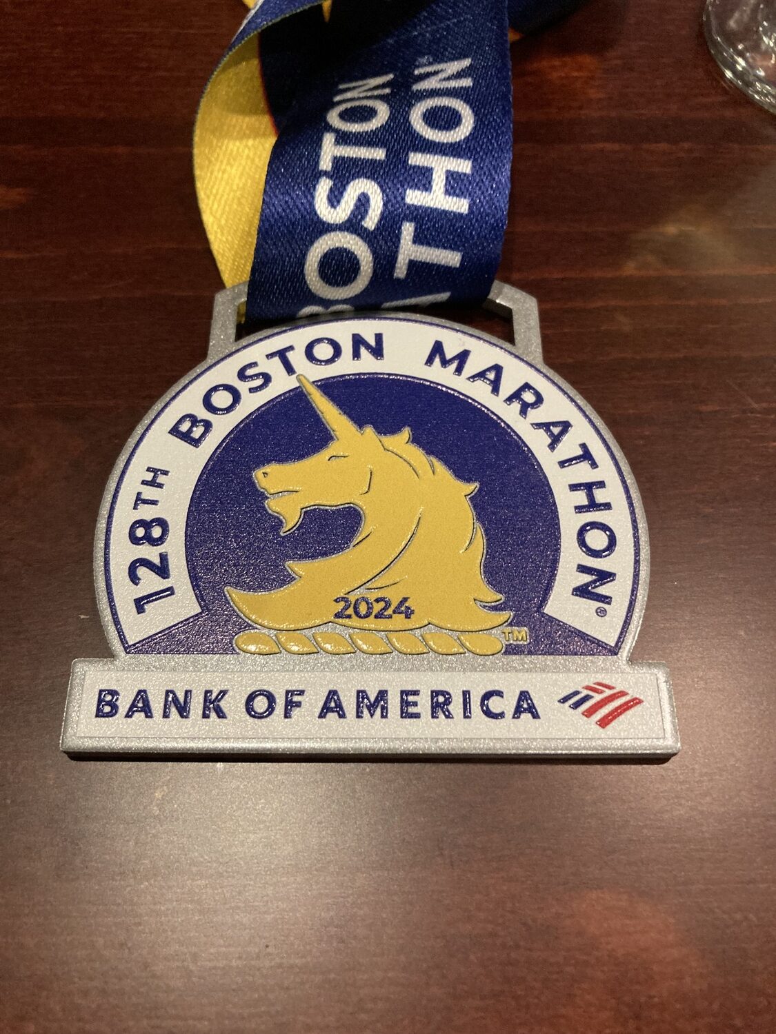 Gail Miranda's Boston Marathon medal.