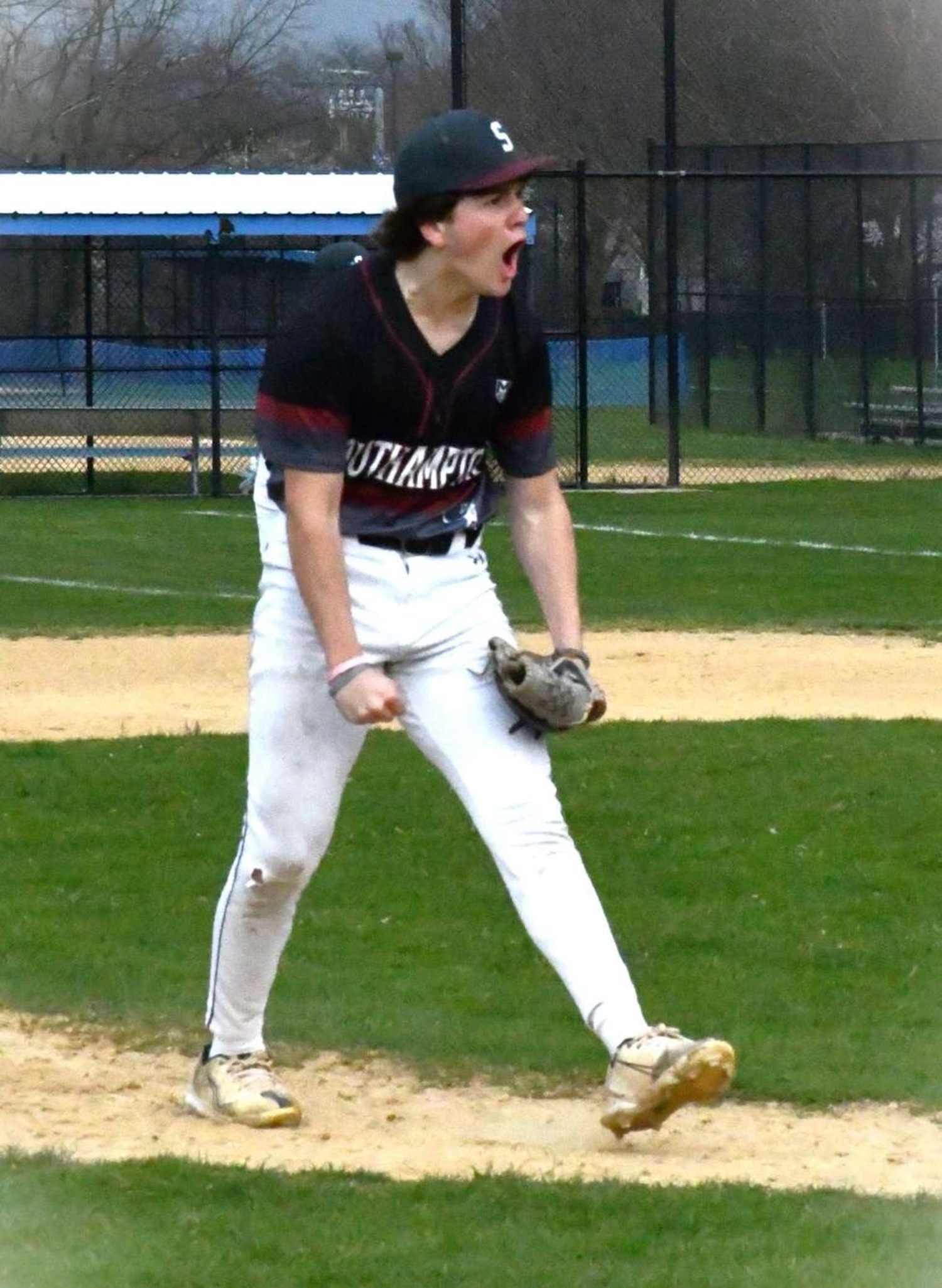 Southampton sophomore Thomas Crawford threw a no-hitter in the Mariners' 5-1 victory at Elwood-John Glenn on April 10.  COURTESY ZACH EPLEY