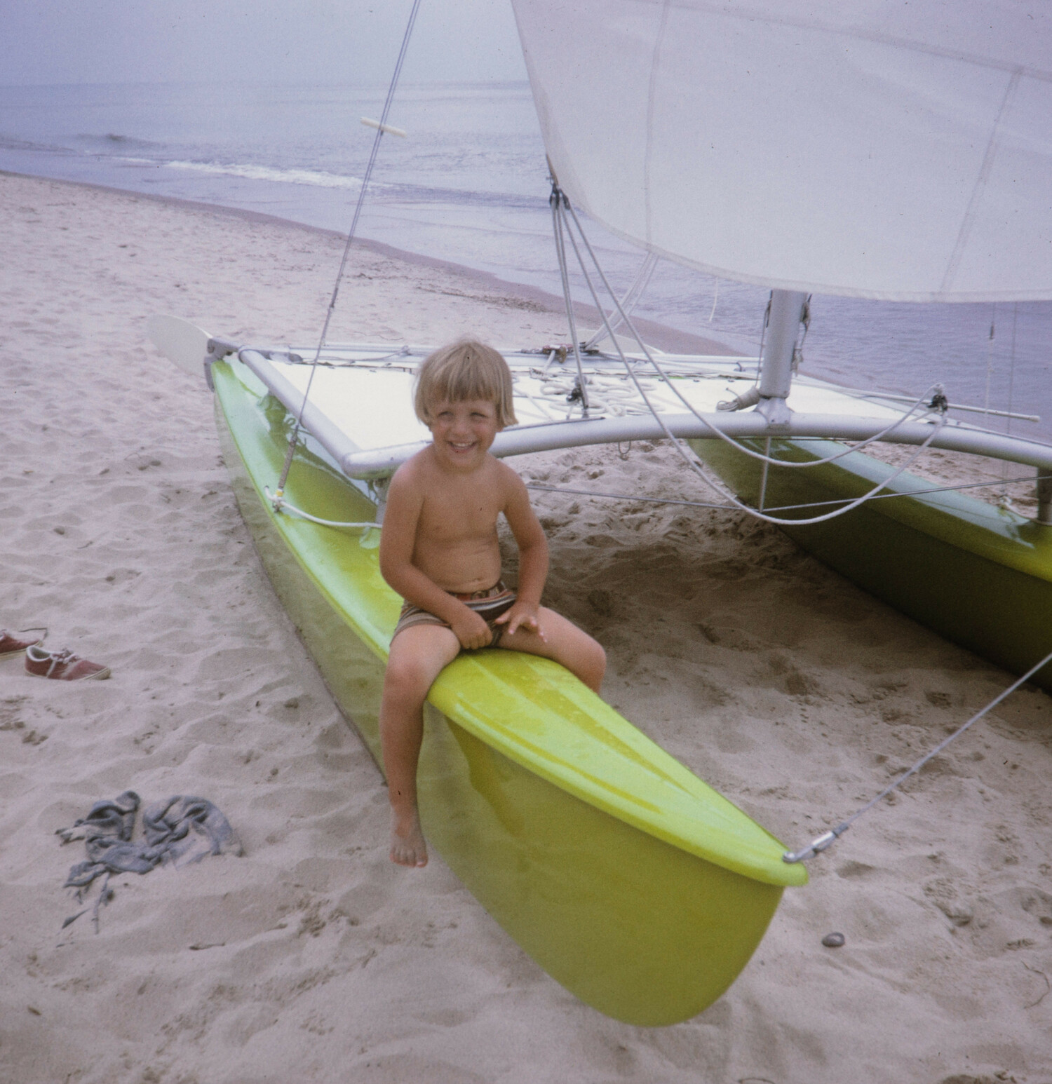 Nick Gazzolo has been sailing all his live, as evident in his photo, circa 1975, in Michigan on a Hobie 16.