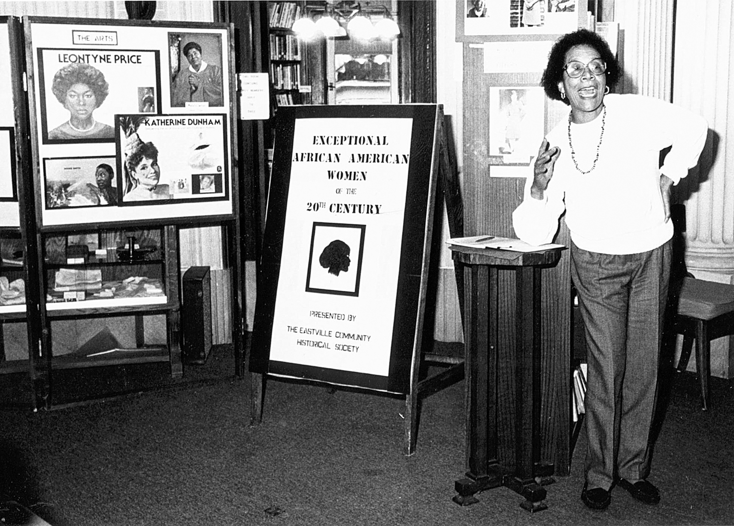 Kathy Tucker, then president of the Eastville Community Historical Society in 1990.