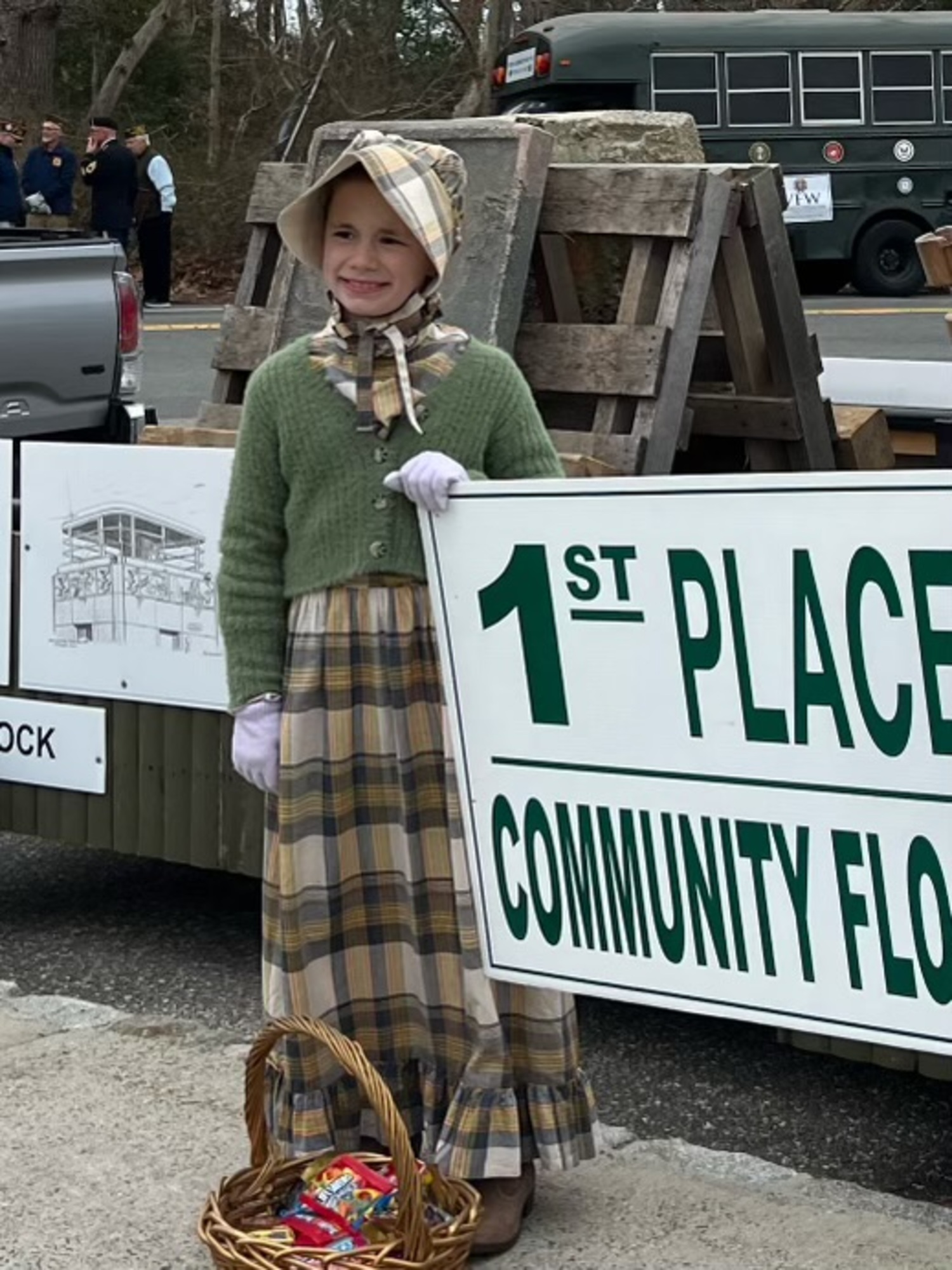 Nine-year-old Marlena Mundinger was among those who walked alongside the Westhampton Beach Historical Society's float, which took first place for Community entry, in the Westhampton Beach St. Patrick's Day. She sent words of appreciation for being a part of the day, and making her own mark in history, by writing a thank you note to the historical society. COURTESY WESTHAMPTON BEACH HISTORICAL SOCIETY