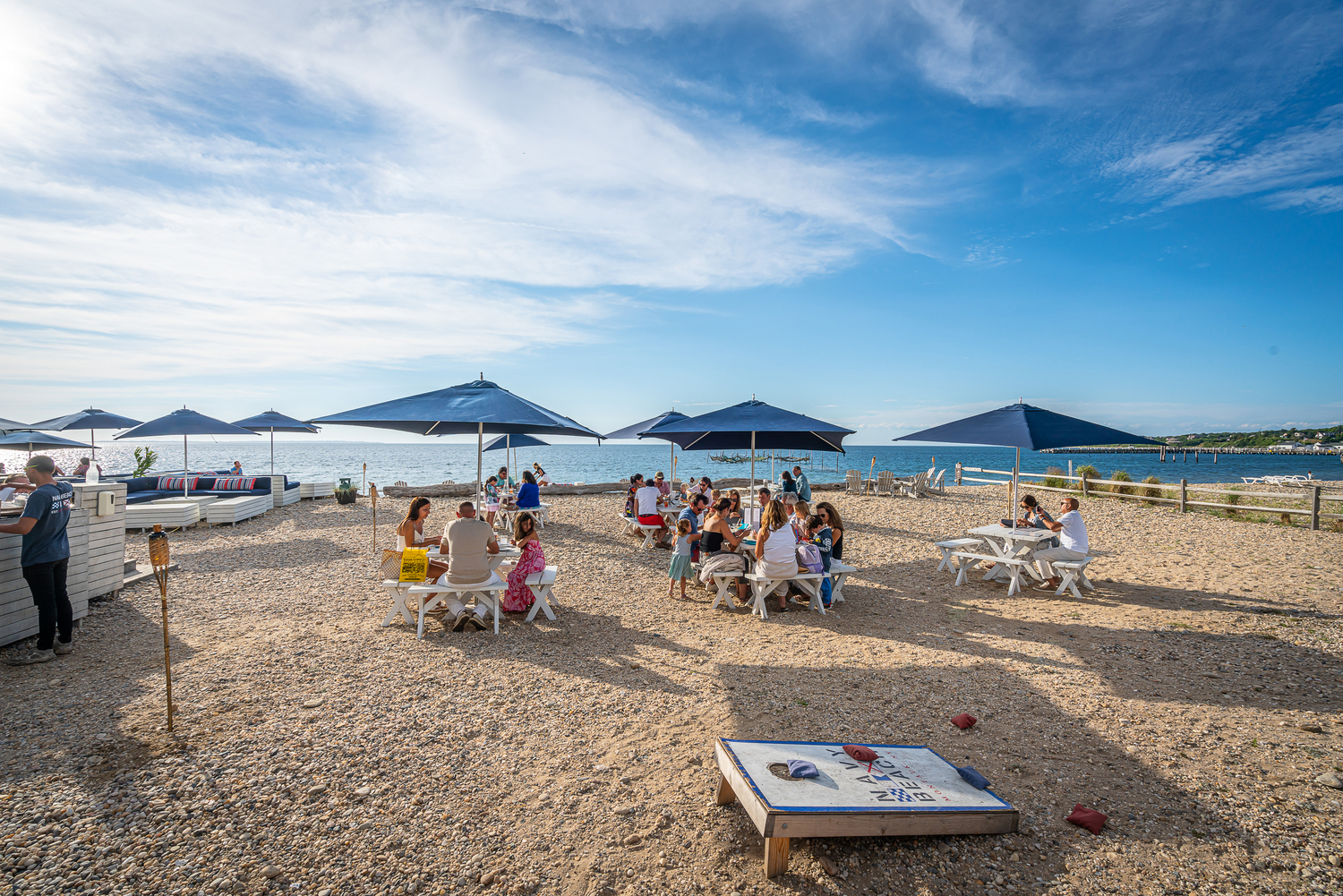 The scene at Navy Beach in Montauk, which opens for its 15th season on April 26. COURTESY NAVY BEACH