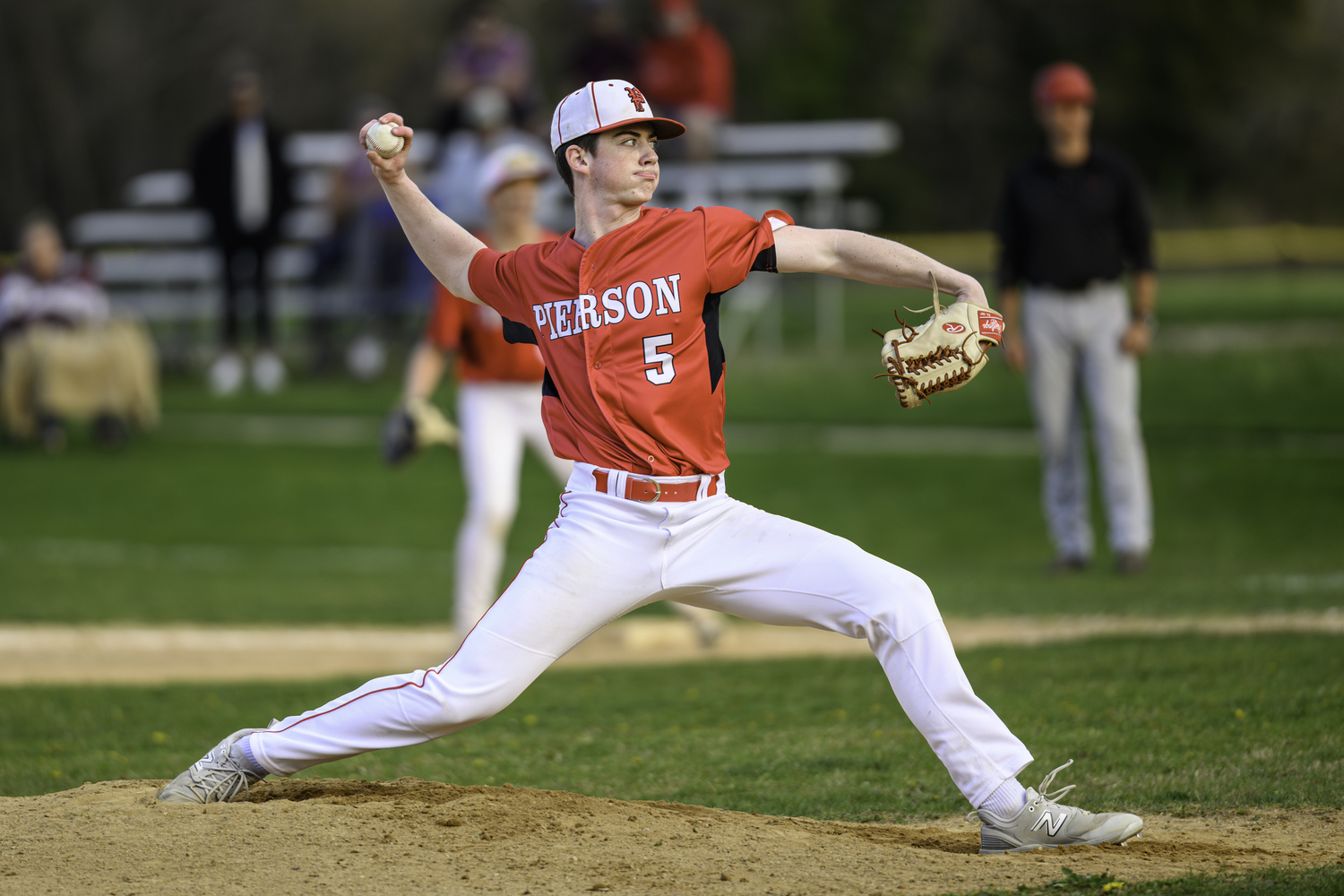 Pierson senior Nathan Dee pitched a 1-2-3 ninth inning for the save on Monday.  MARIANNE BARNETT